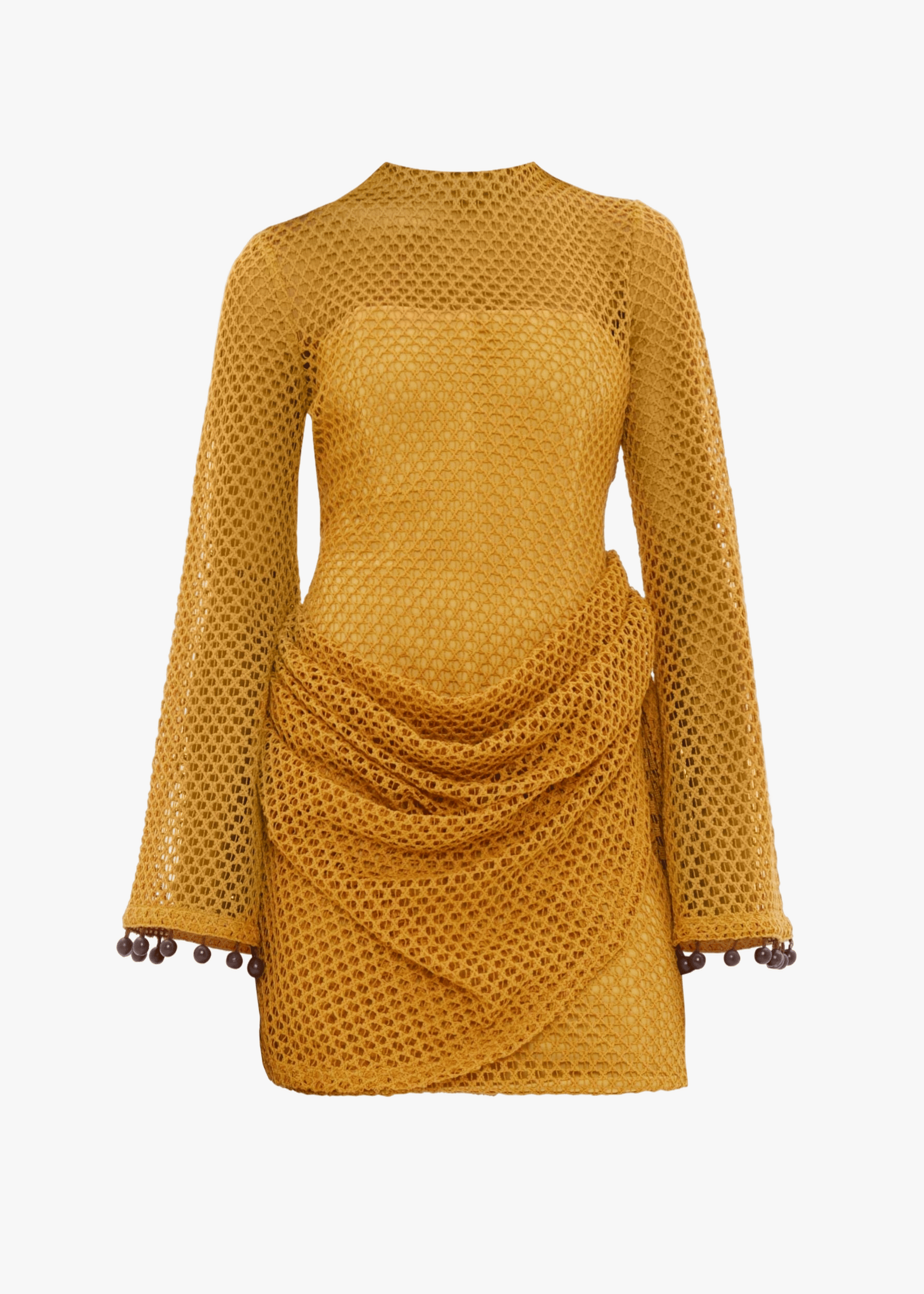 EGU CROCHET DRESS - MUSTARD made by Andrea Iyamah
