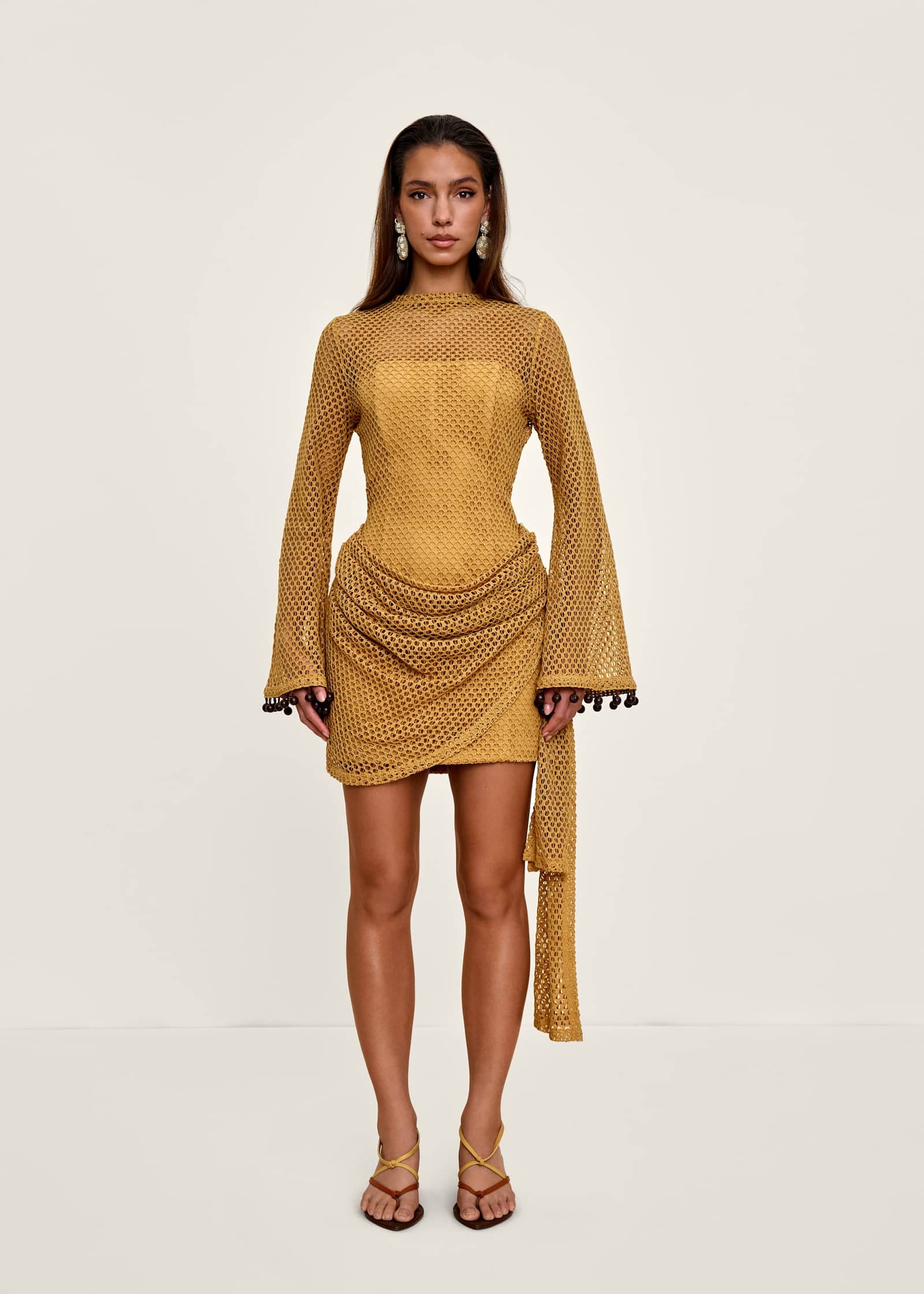 EGU CROCHET DRESS - MUSTARD made by Andrea Iyamah