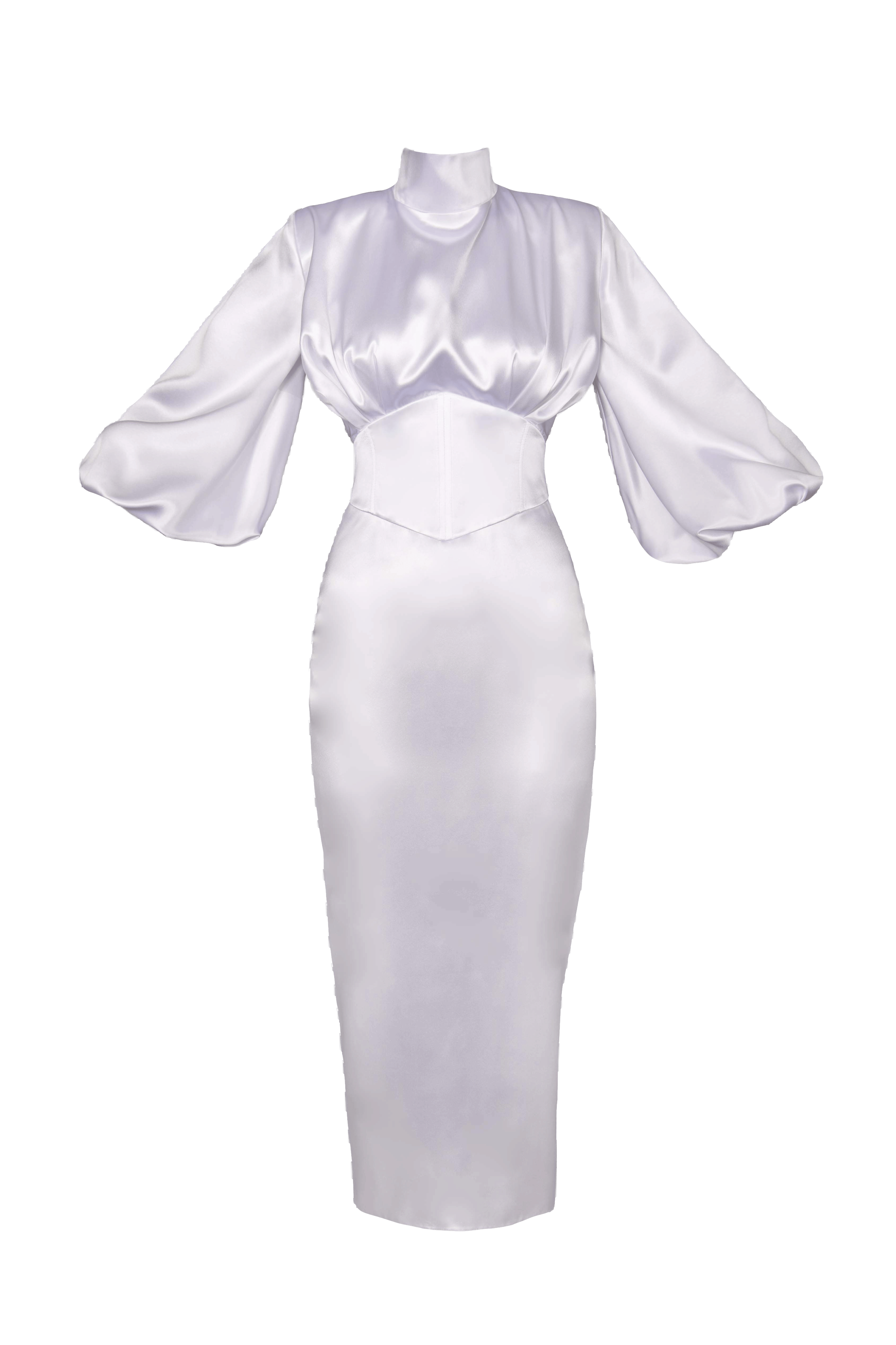 All about EVE SILK DRESS in White made by Vestiaire d'un Oiseau Libre