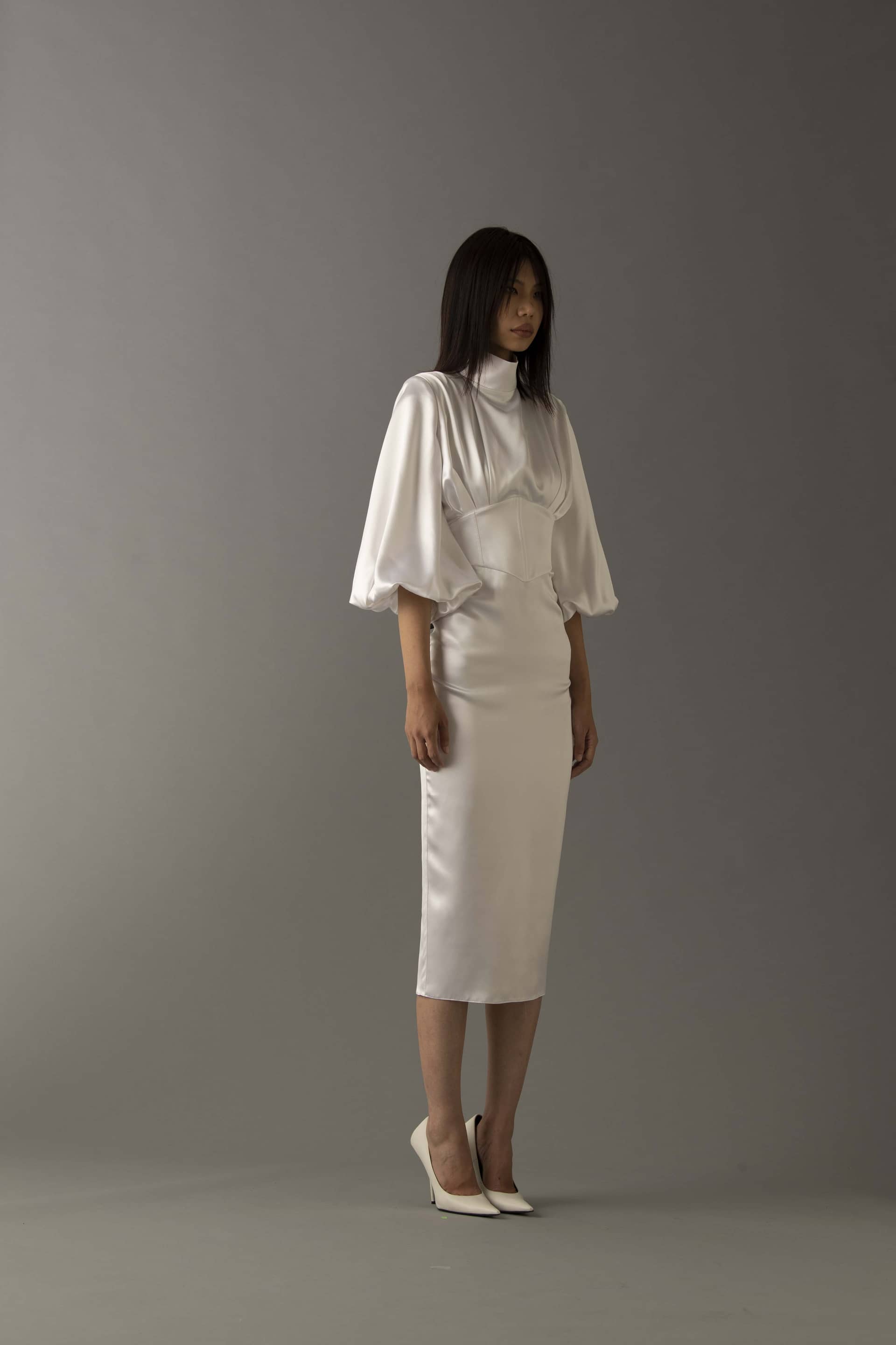 All about EVE SILK DRESS in White made by Vestiaire d'un Oiseau Libre
