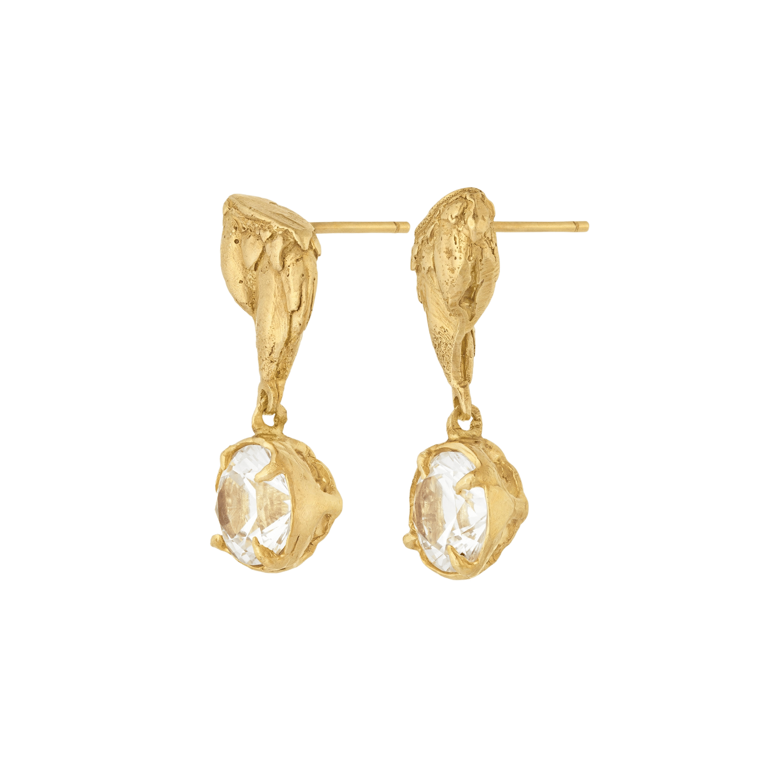 Tota White Sapphire Earrings made by Loveness Lee