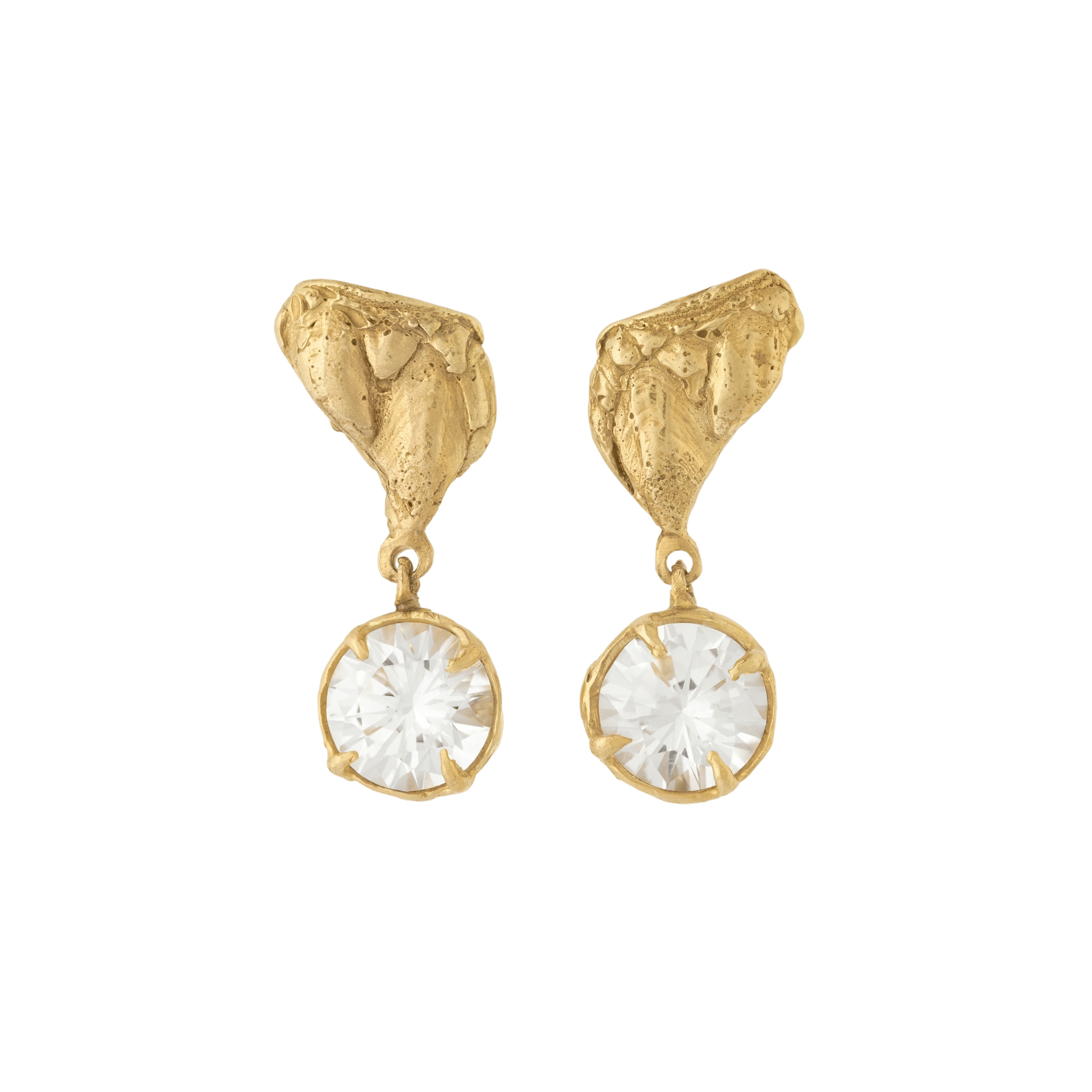 Tota White Sapphire Earrings made by Loveness Lee