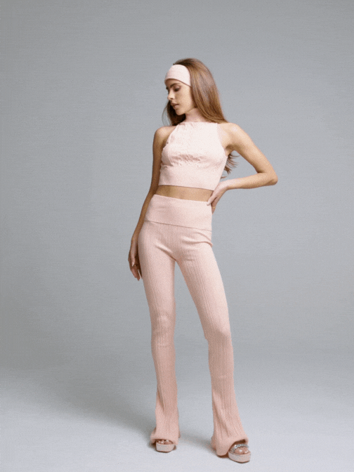 Janelle Knit Pants (Peach) made by Nana Jacqueline