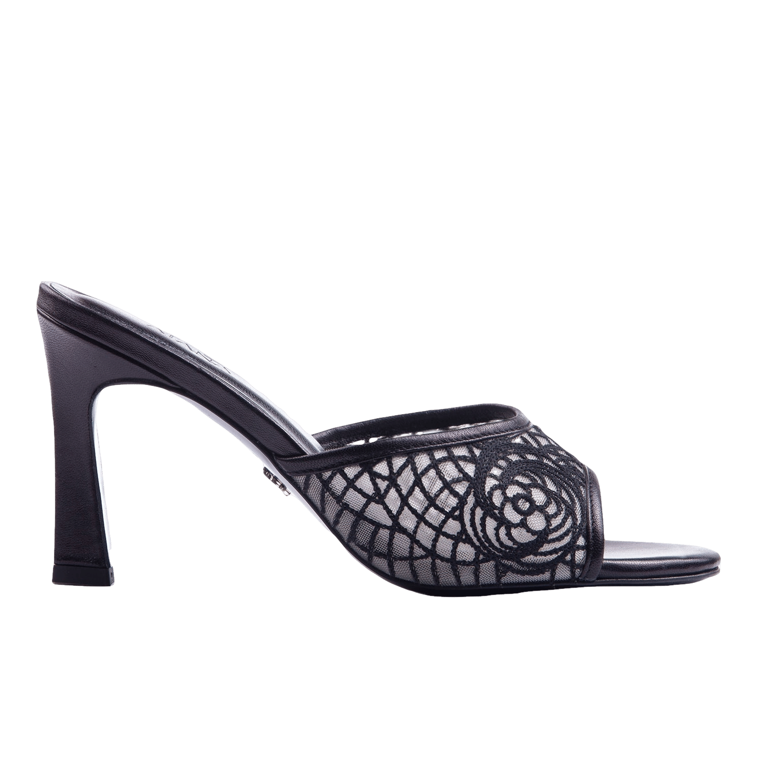 Crochet Mule 85 Black in Black made by ATANA