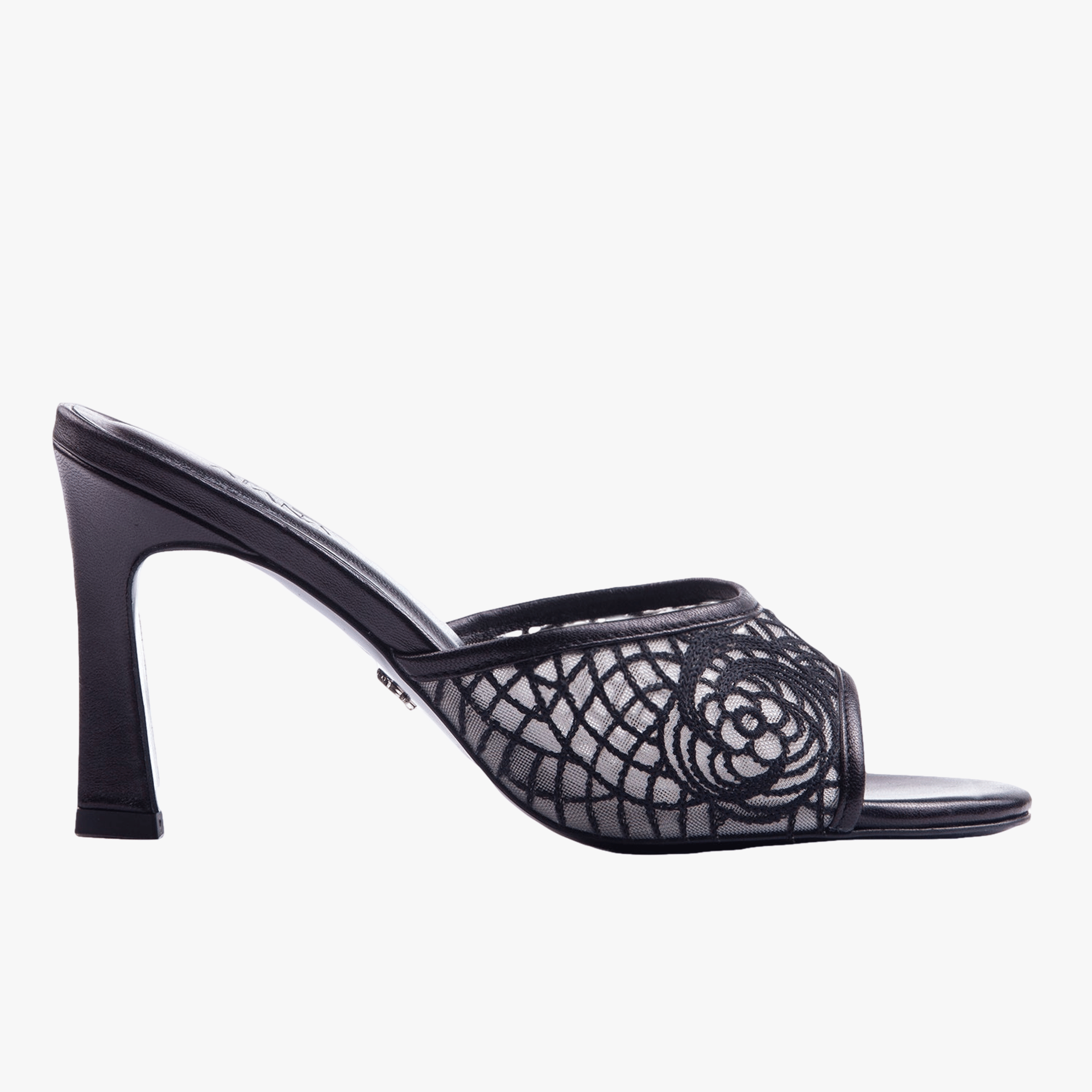 Crochet Mule 85 Black in Black made by ATANA