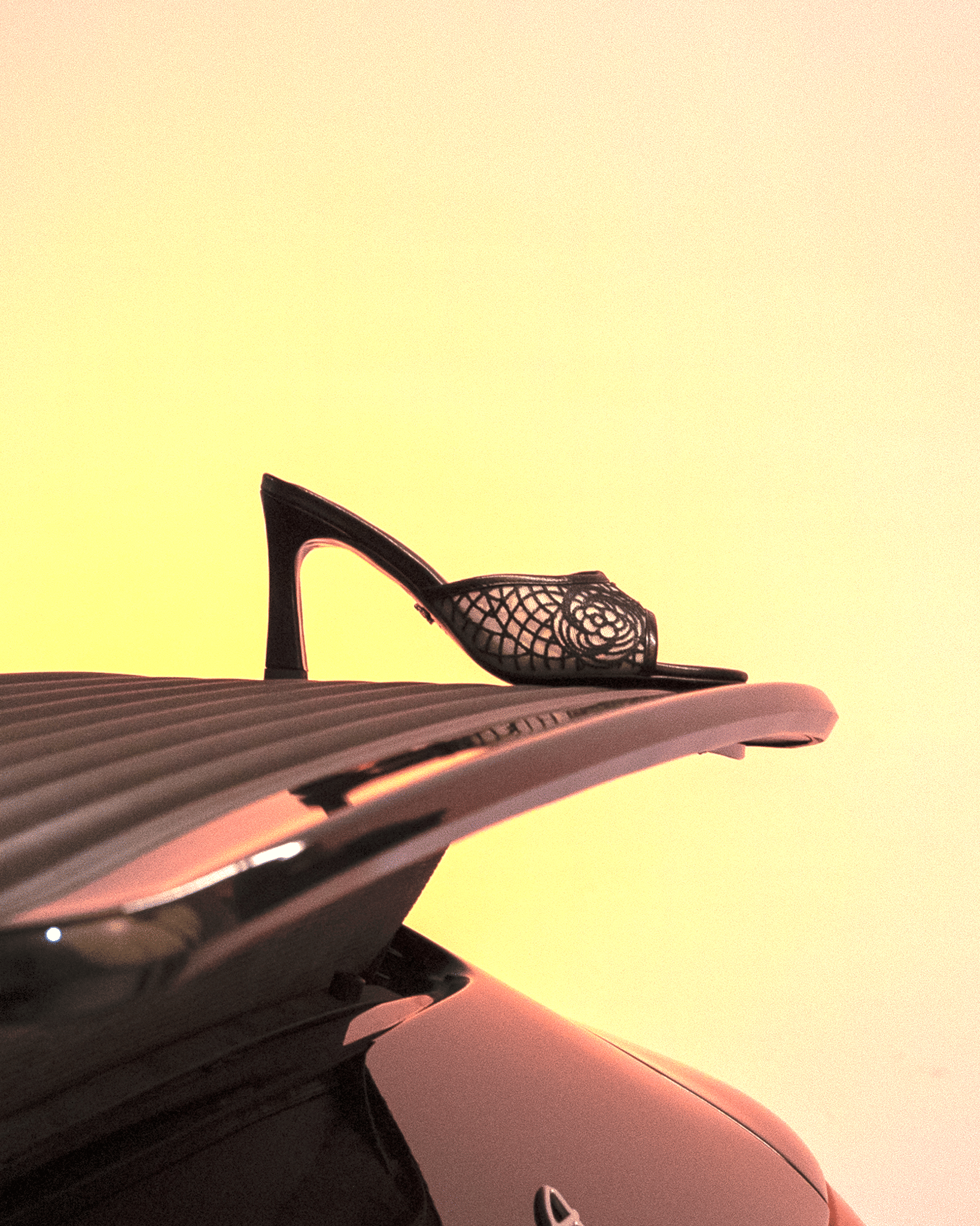 Crochet Mule 85 Black in Black made by ATANA