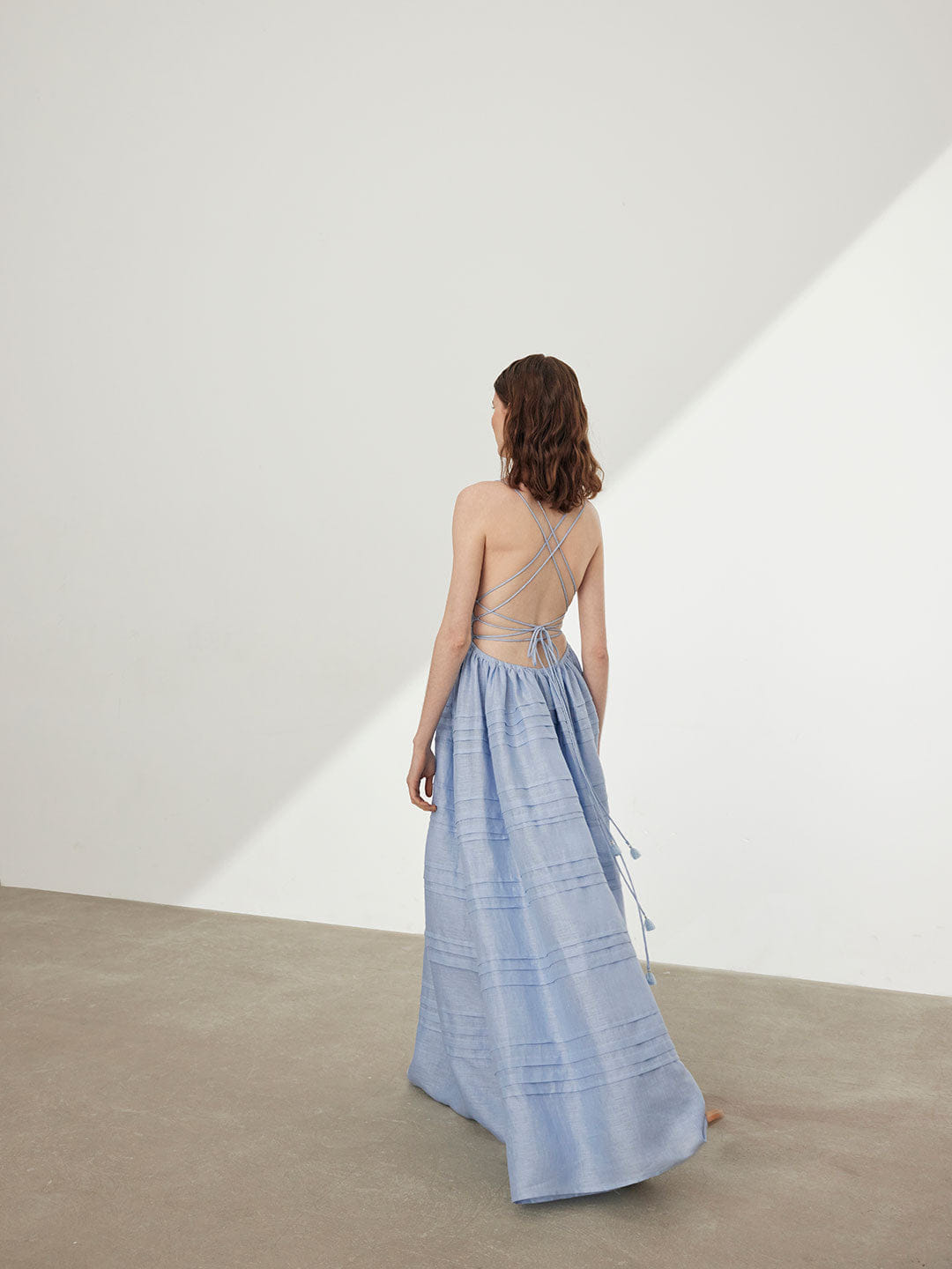 YVON | Delphinium linen | Women's Blue Maxi dresses | Seezona