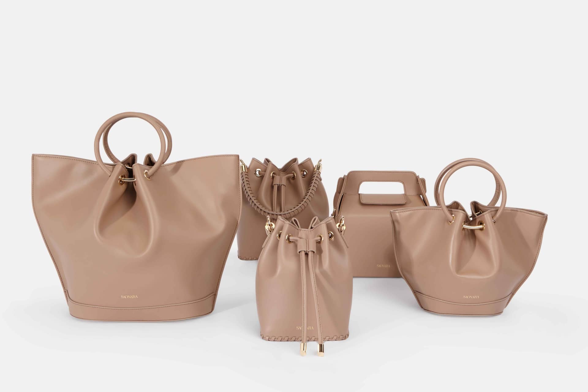 SAONARA MOCHA LEATHER BUCKET made by Saonara