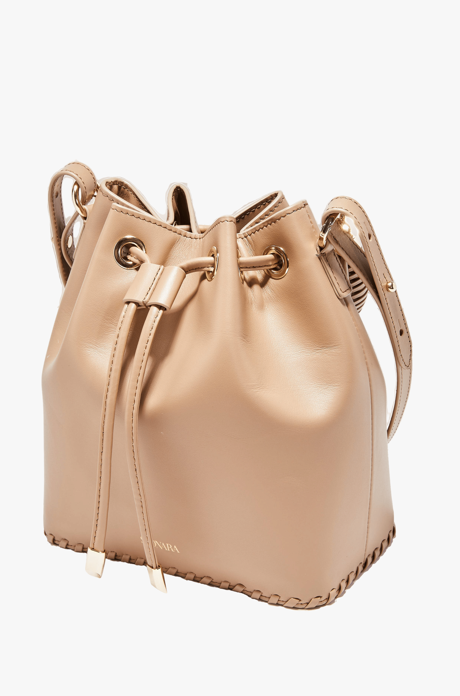 SAONARA MOCHA LEATHER BUCKET made by Saonara