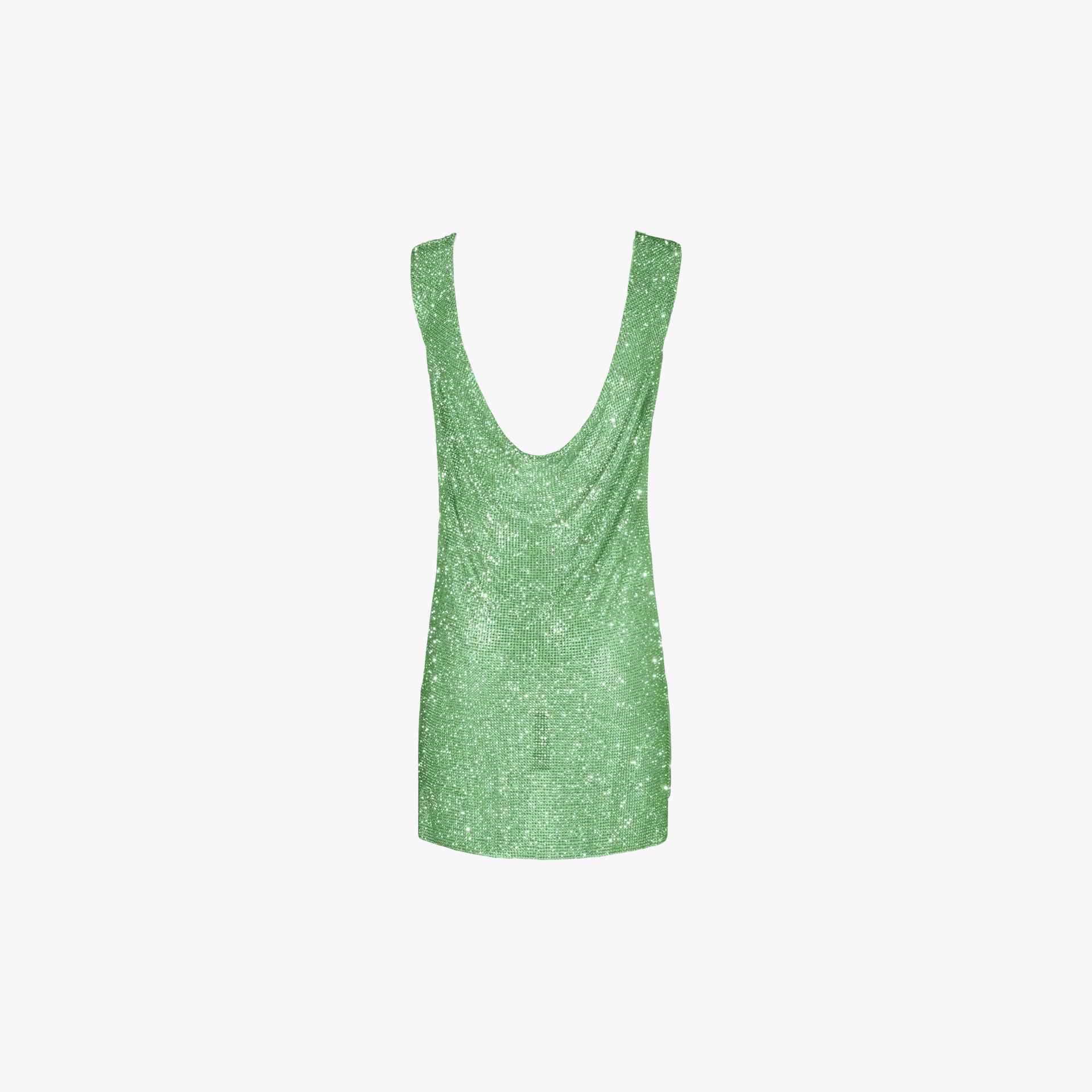 Apple green crystals draped dress made by Daniele Morena