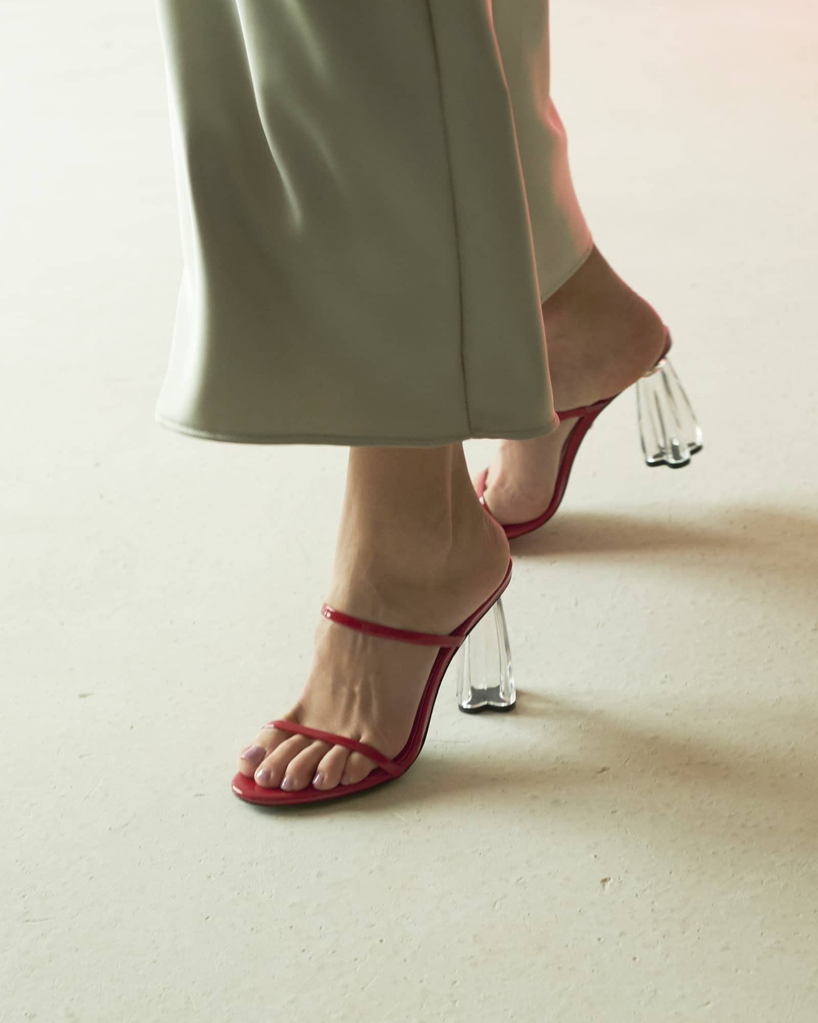 Fiorellini Glass Heel 95 Red Patent in Red made by ATANA