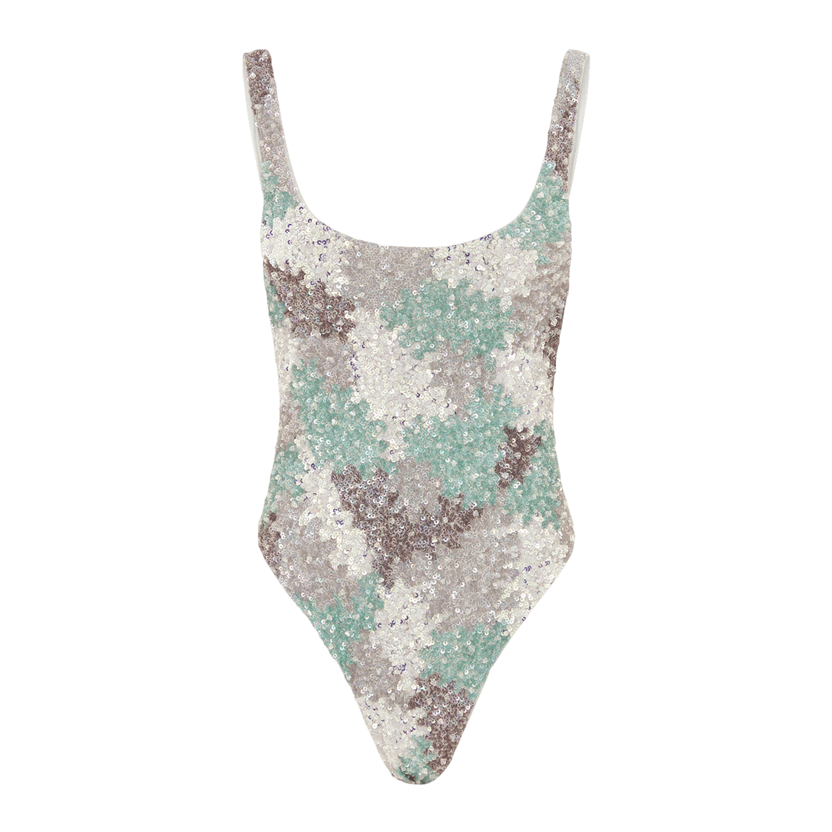 Leilani Power Mesh Tonal Sequin Swimsuit in Multi color made by Oceanus Swimwear