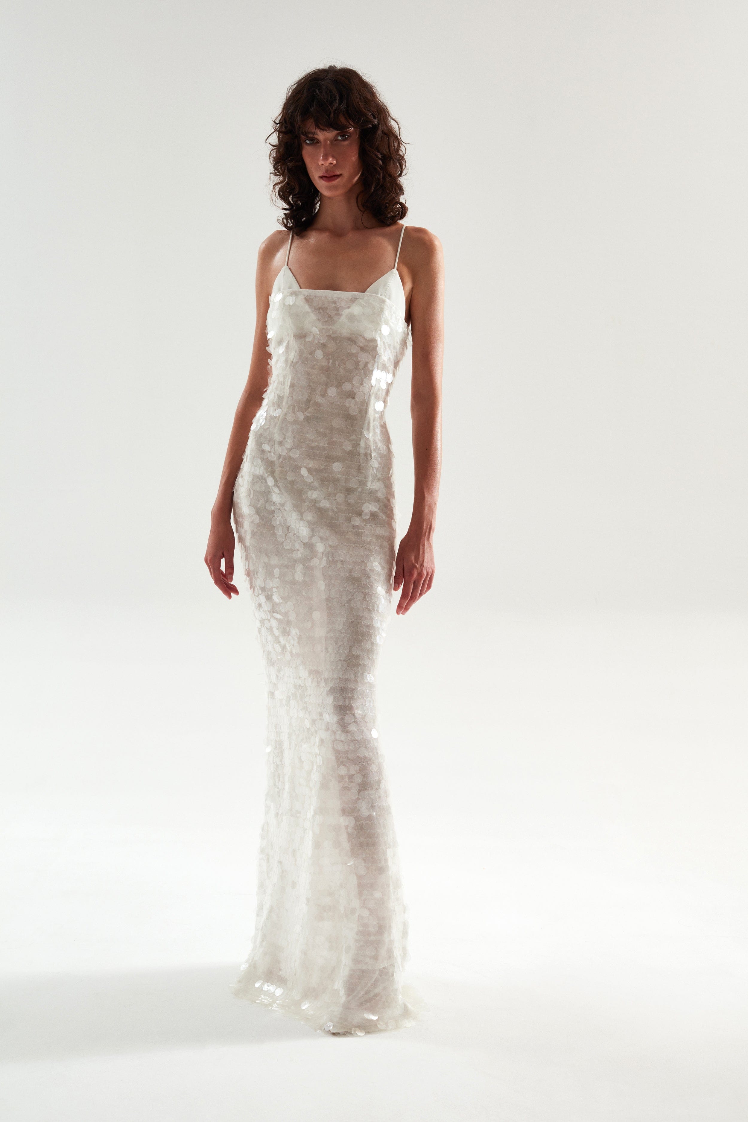 WINSLET - Strapless maxi dress with bikini top in Silver made by ILA