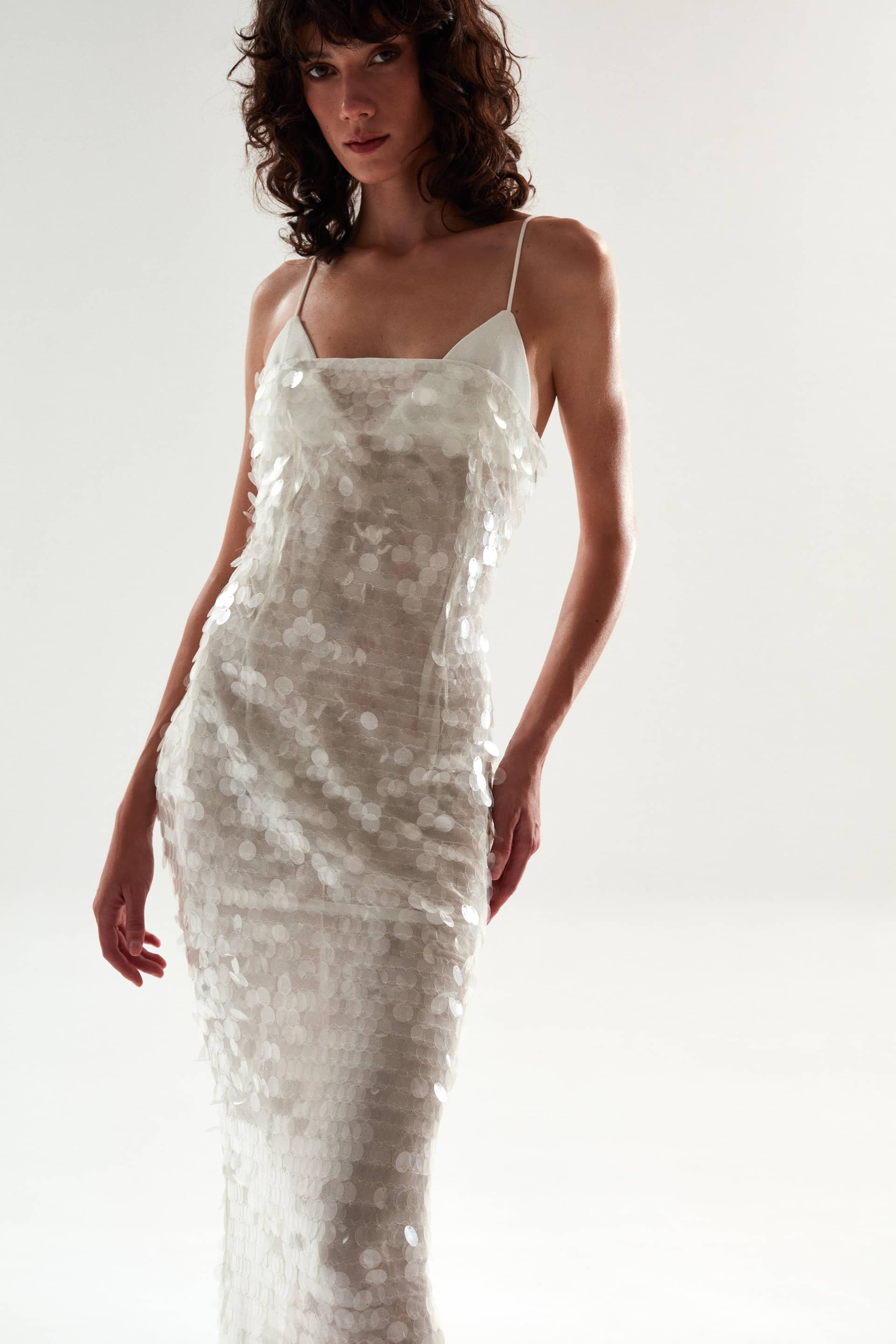 WINSLET - Strapless maxi dress with bikini top in Silver made by ILA