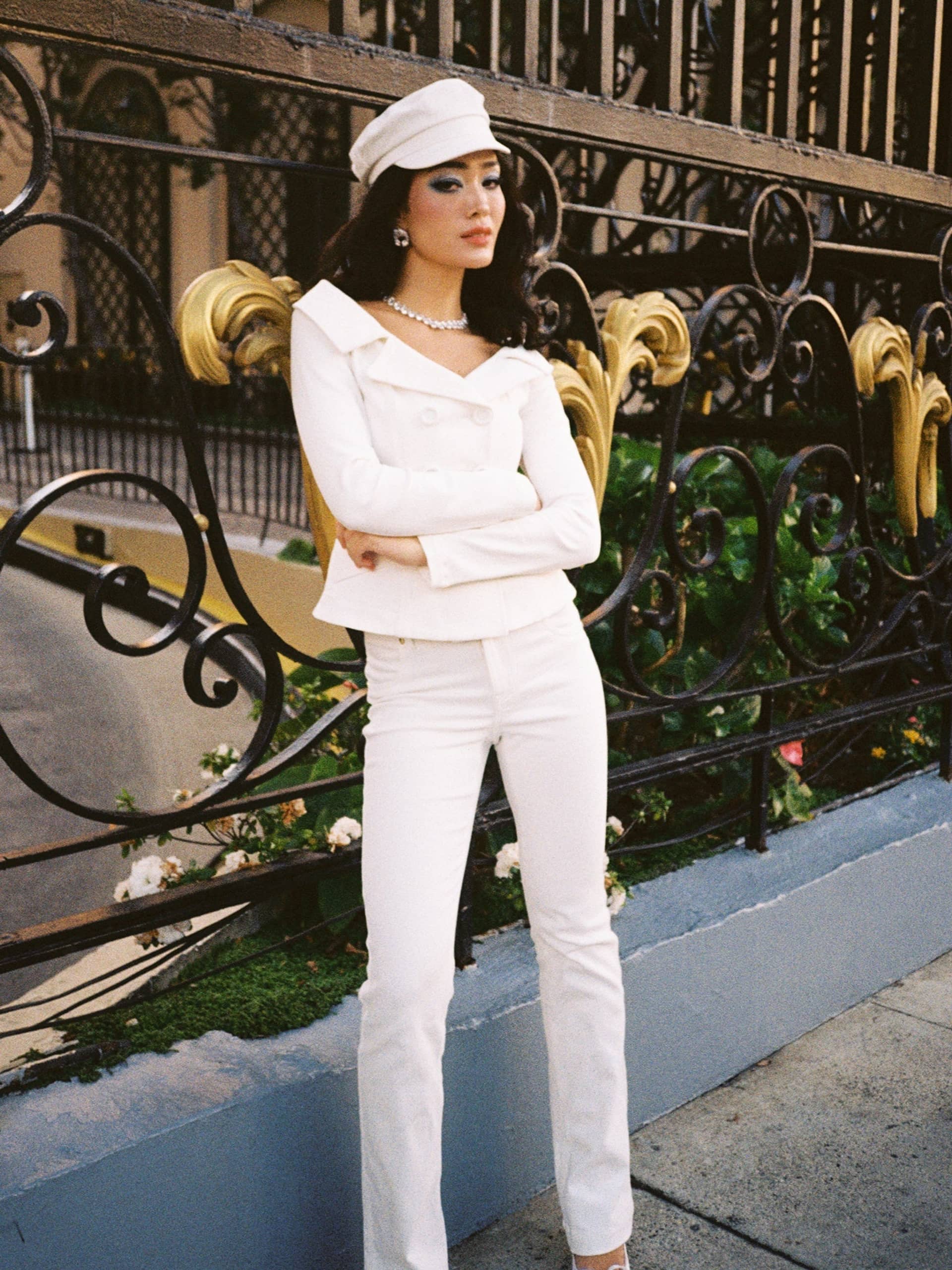 Bettina High-Waist White Denim Jeans made by Nana Jacqueline