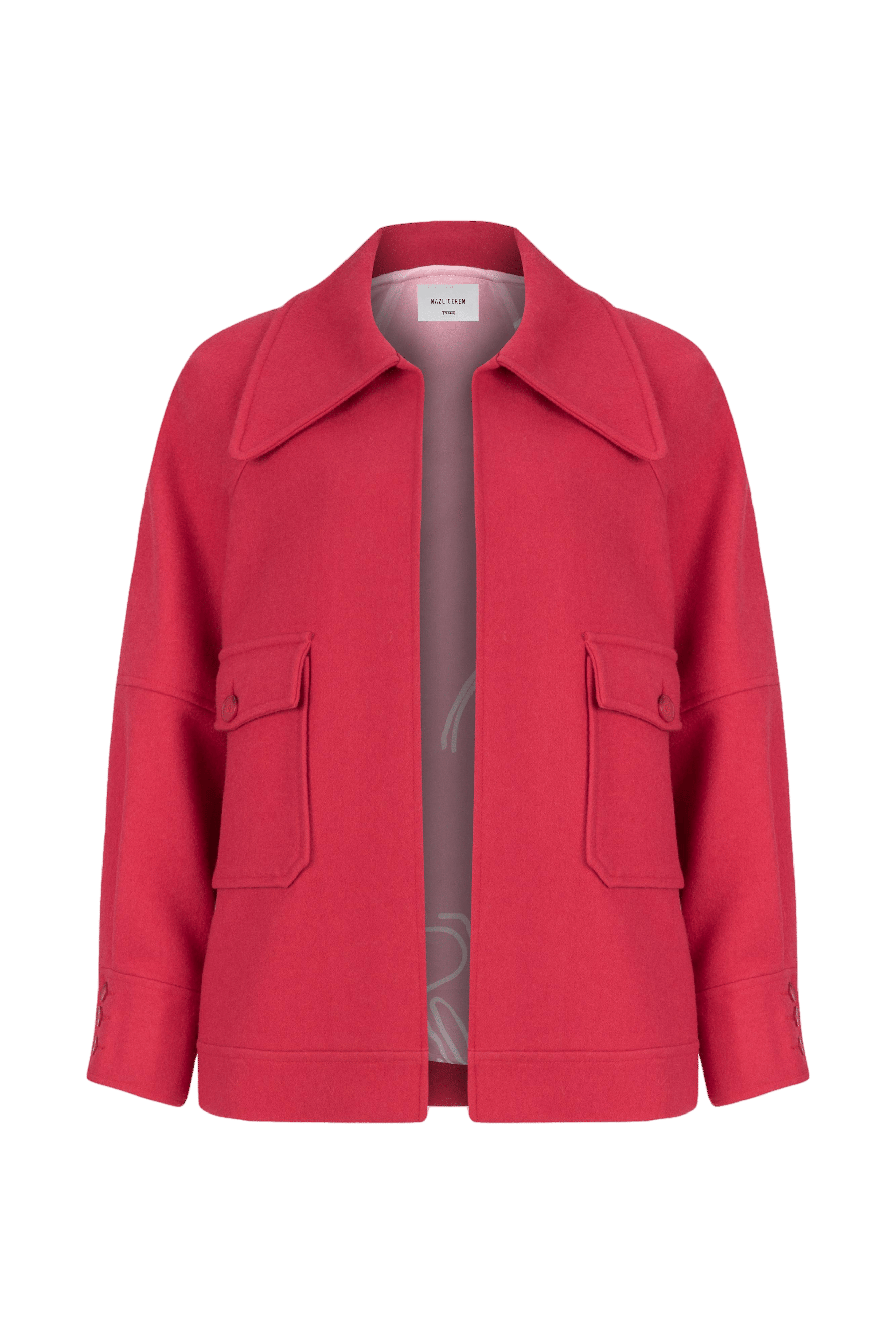 Terry Wool Blend Jacket in Pink made by Nazli Ceren