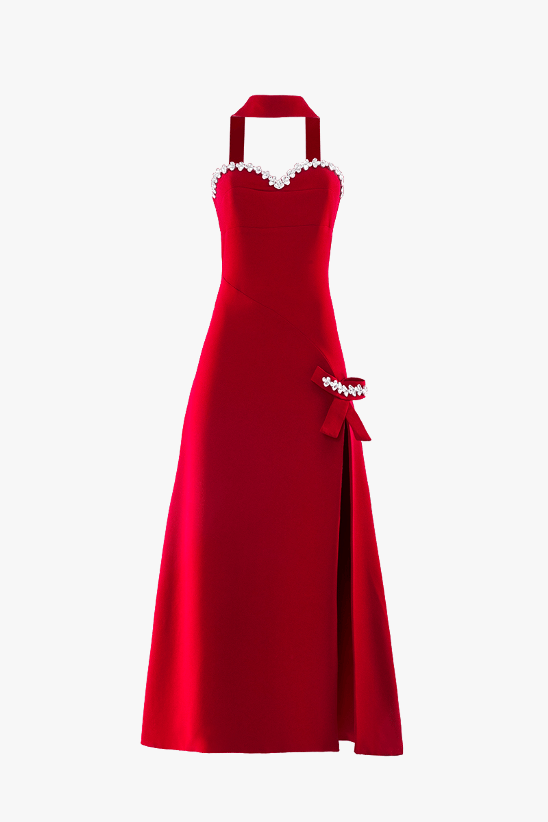 EMBROIDERED RED BOW-DETAILED DRESS made by Monika Dimova