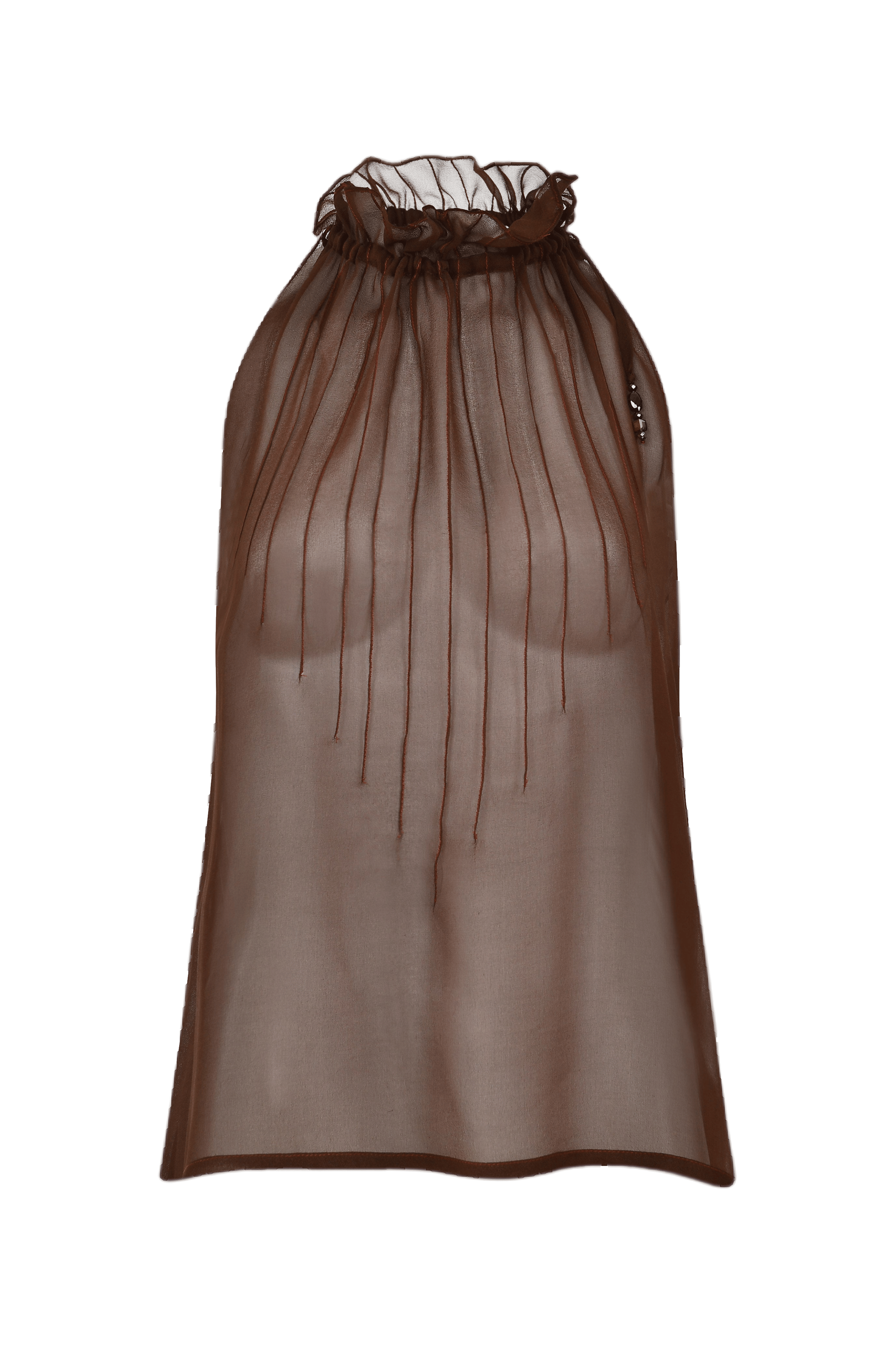 Hilo 100% Chiffon Top in Brown made by Francesca Miranda