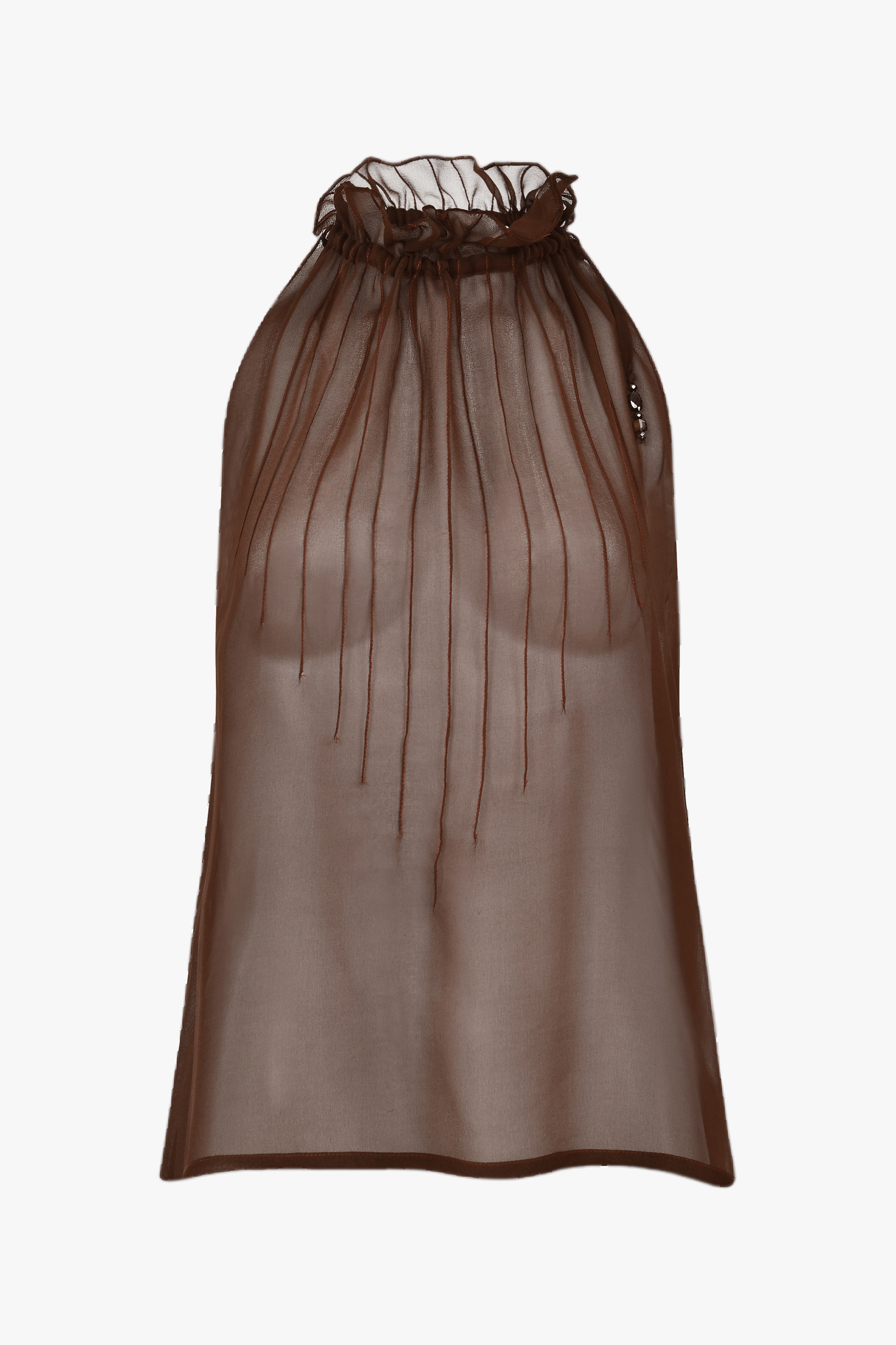 Hilo 100% Chiffon Top in Brown made by Francesca Miranda