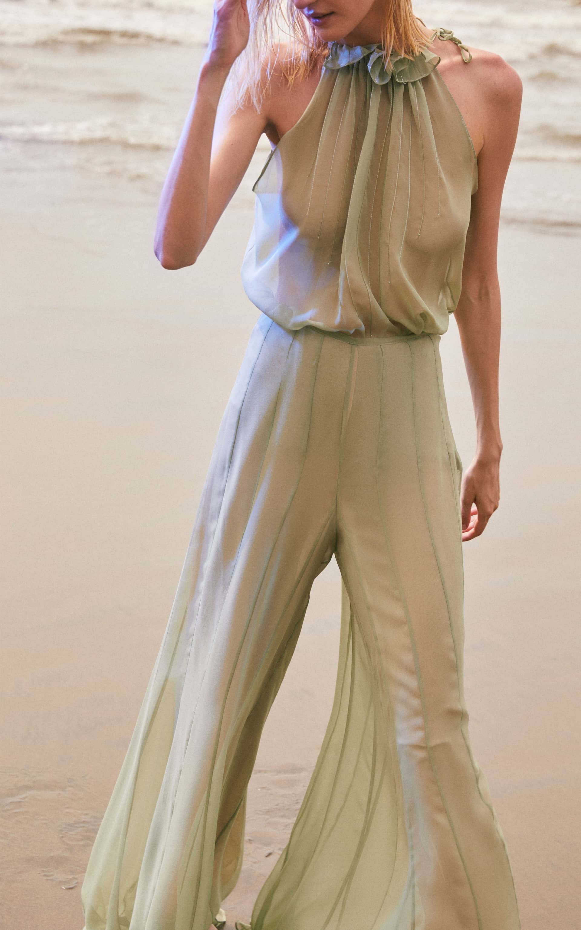 Hilo 100% Chiffon Top in Green made by Francesca Miranda