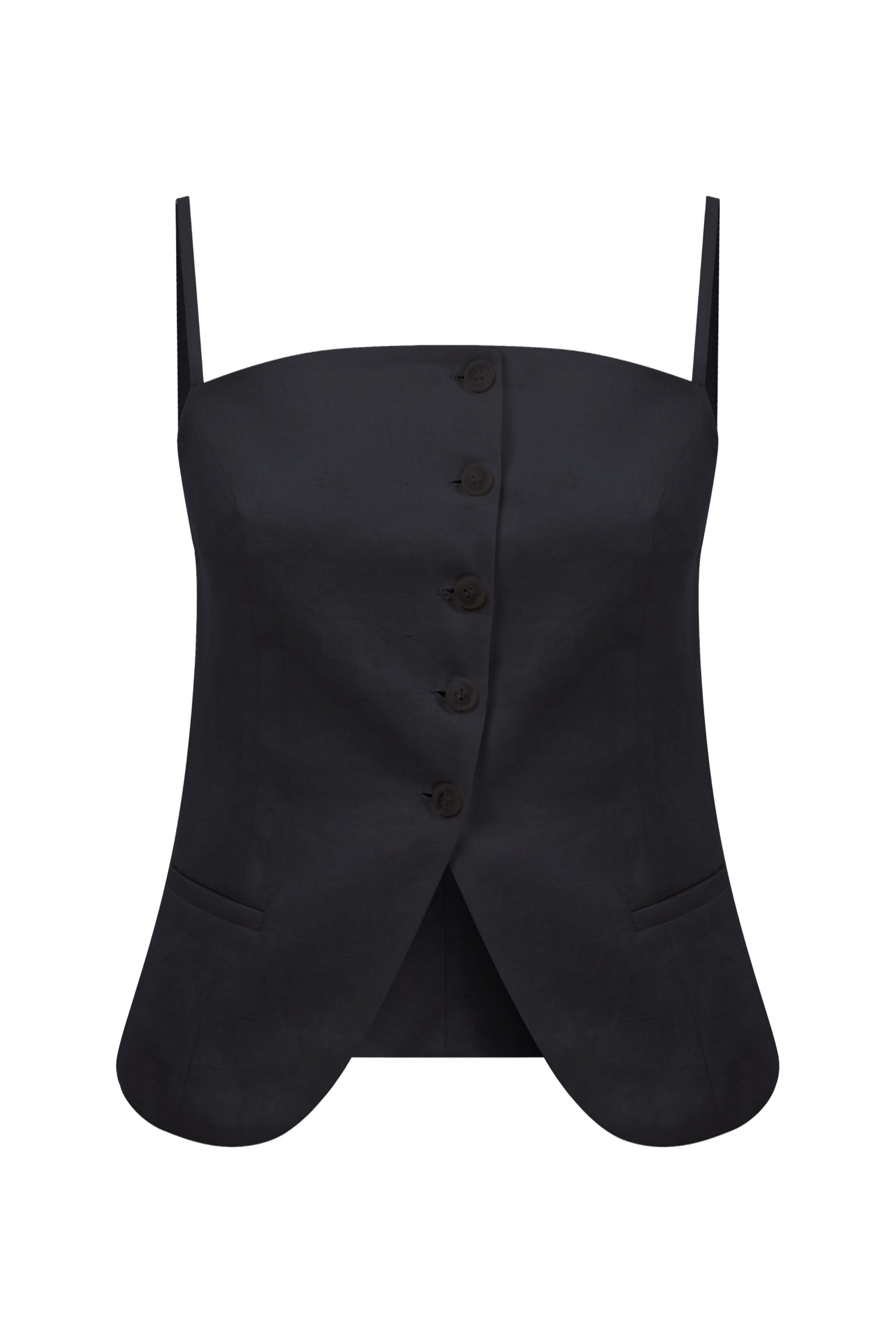 Marona Linen Top In Black made by Nazli Ceren