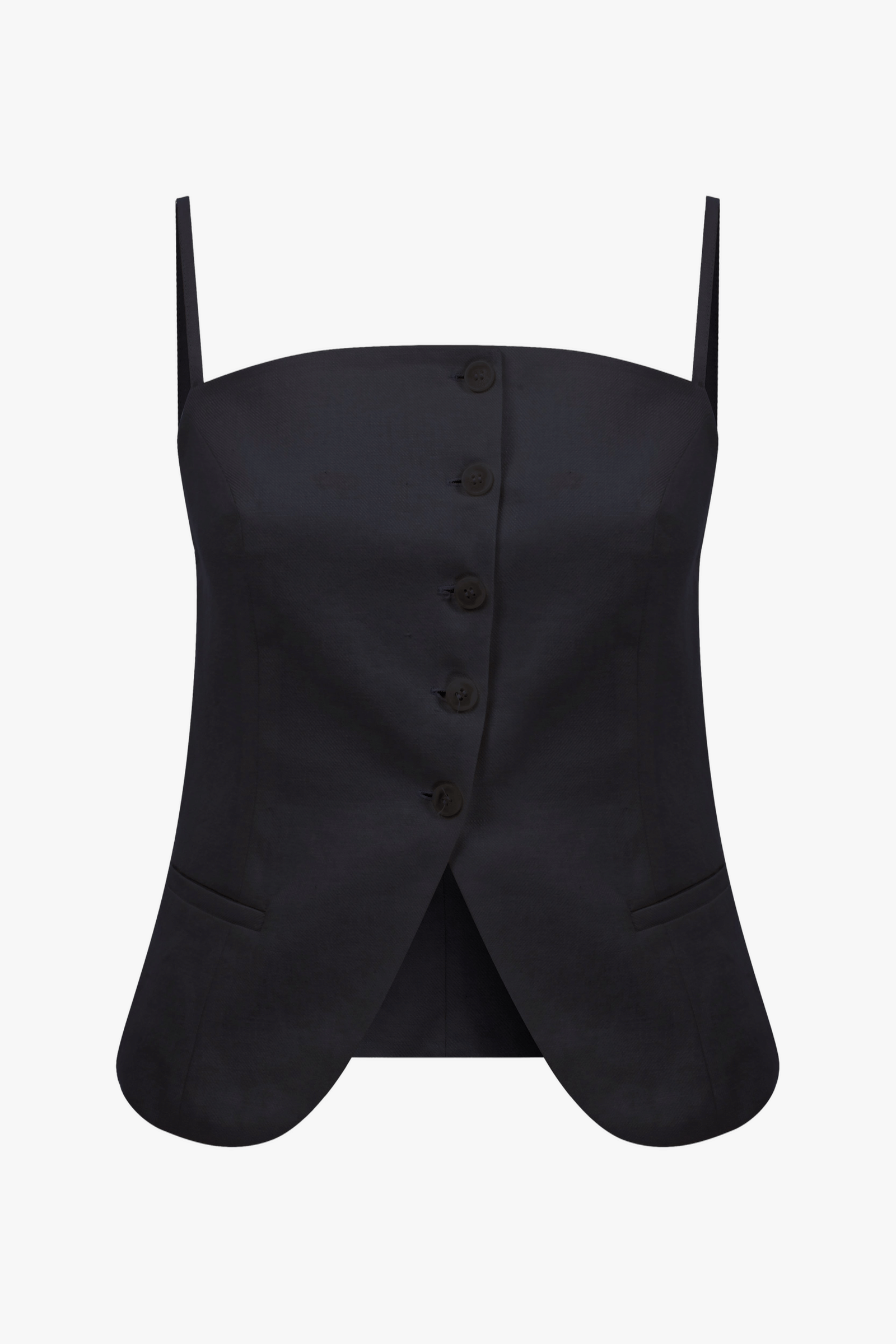 Marona Linen Top In Black made by Nazli Ceren