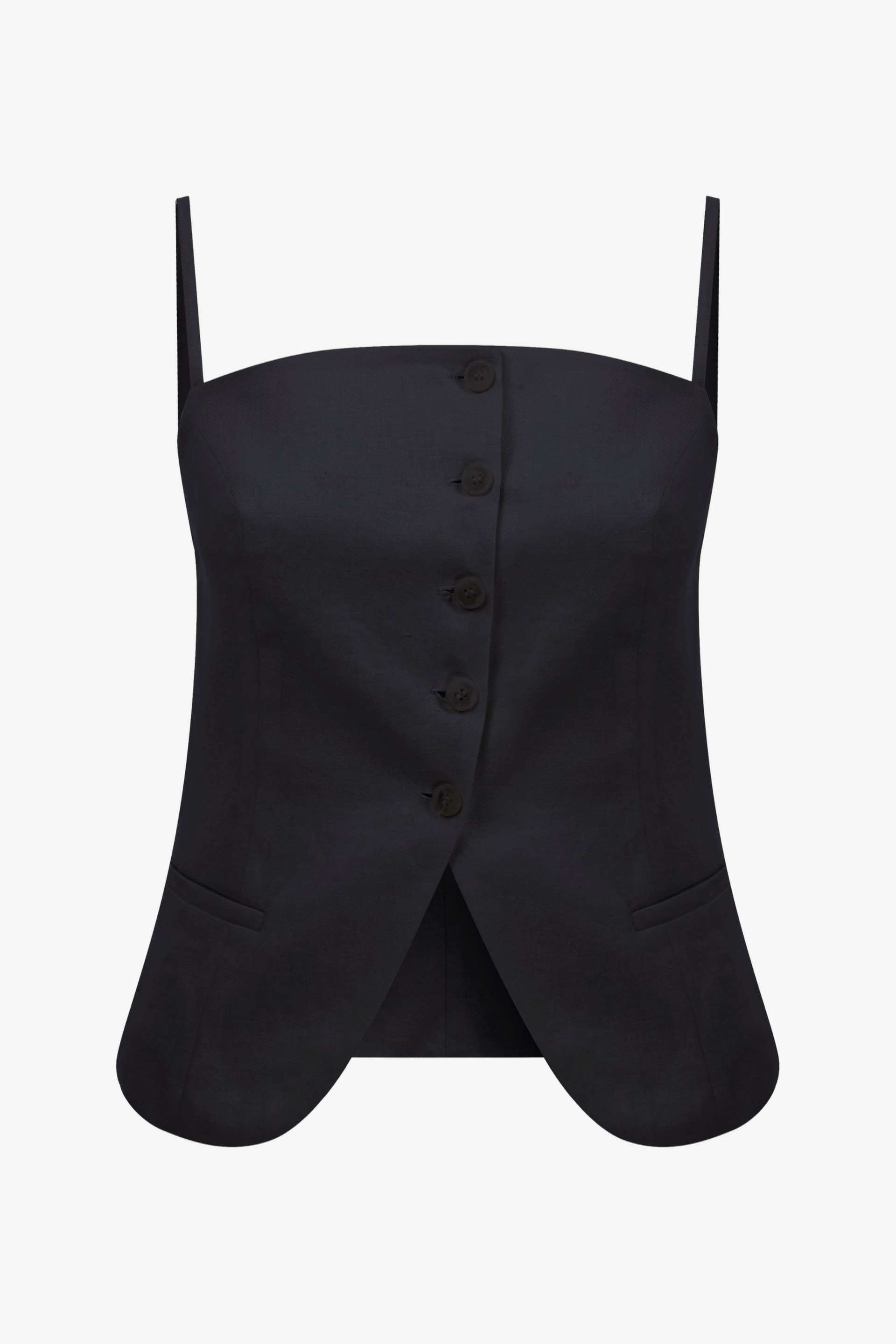 Marona Linen Top In Black made by Nazli Ceren