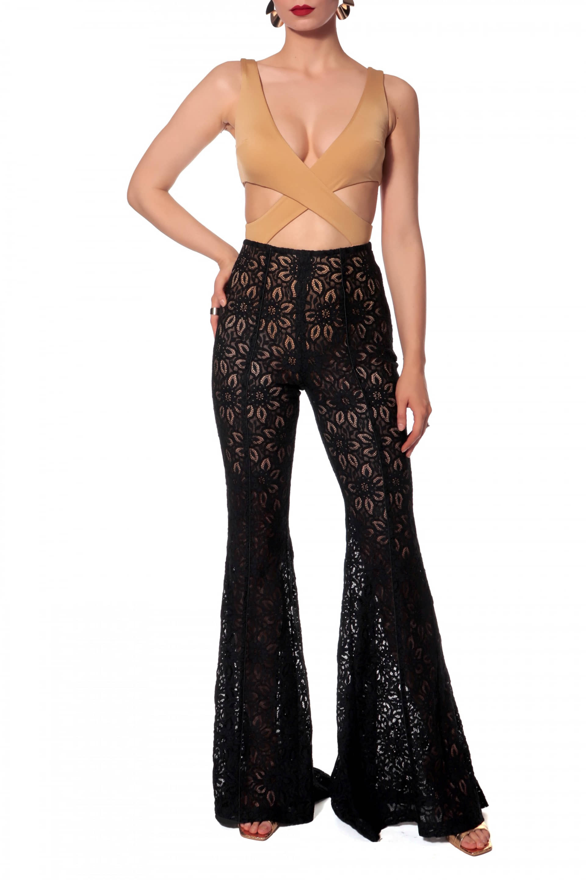 Lace Pants Adley Black made by HALEWSKI
