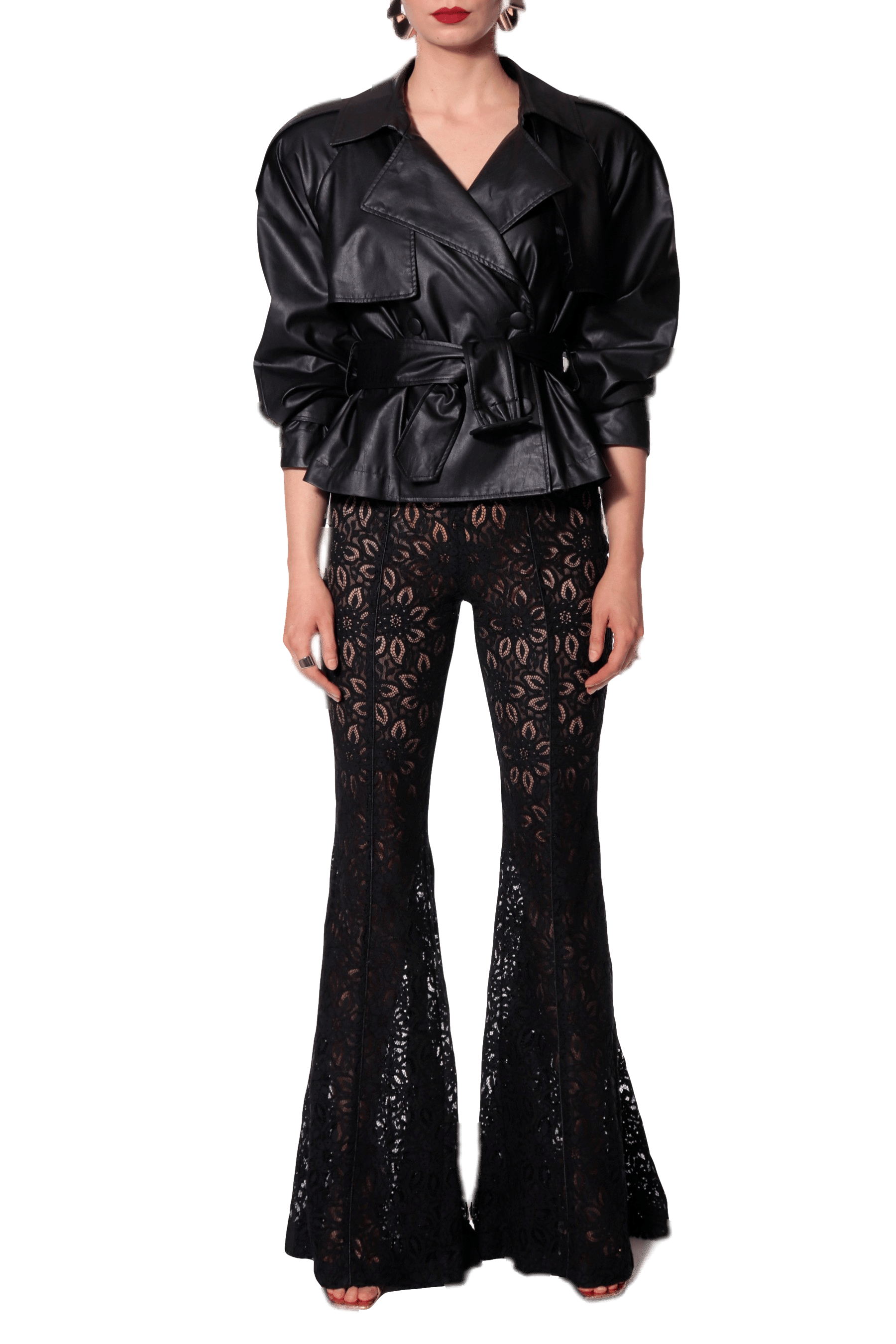 Lace Pants Adley Black made by HALEWSKI
