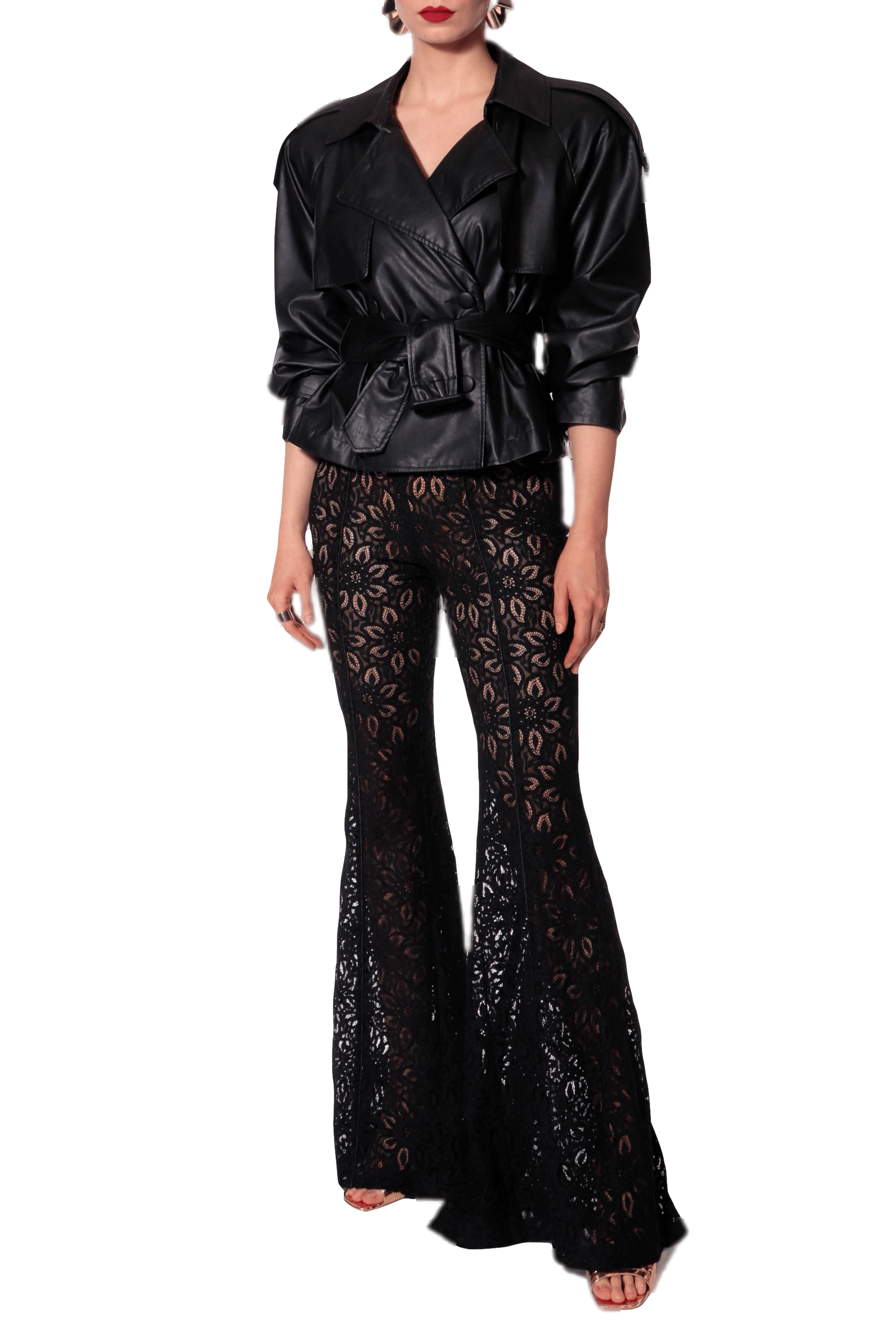 Lace Pants Adley Black made by HALEWSKI