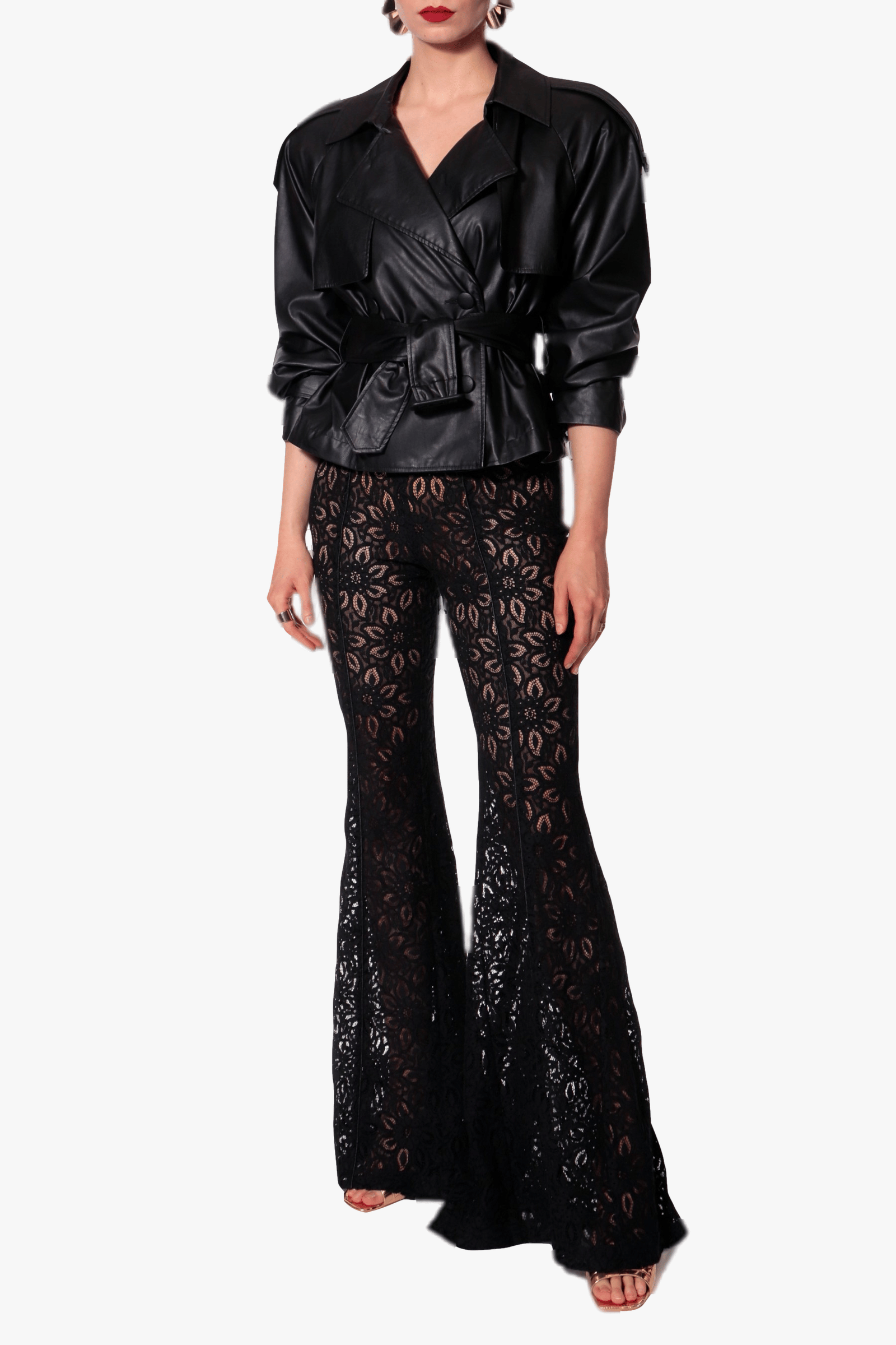 Lace Pants Adley Black made by HALEWSKI