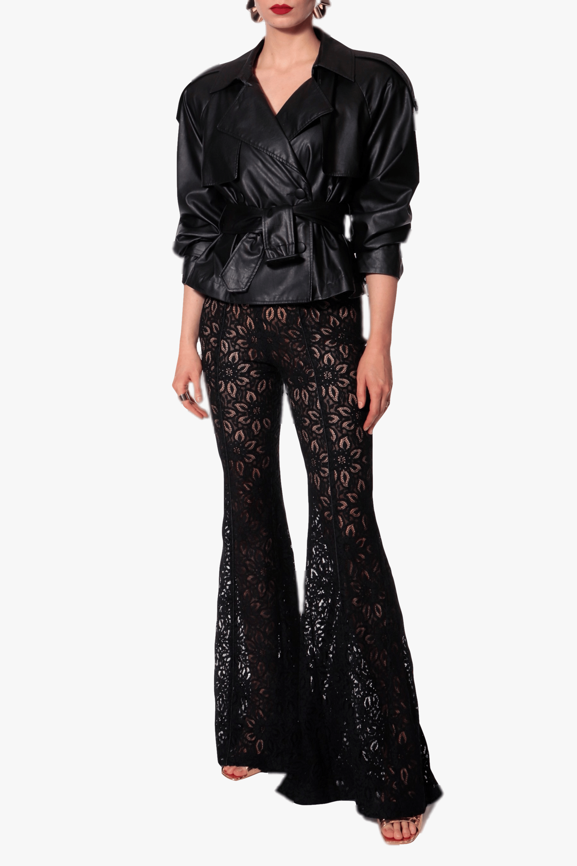 Lace Pants Adley Black made by HALEWSKI