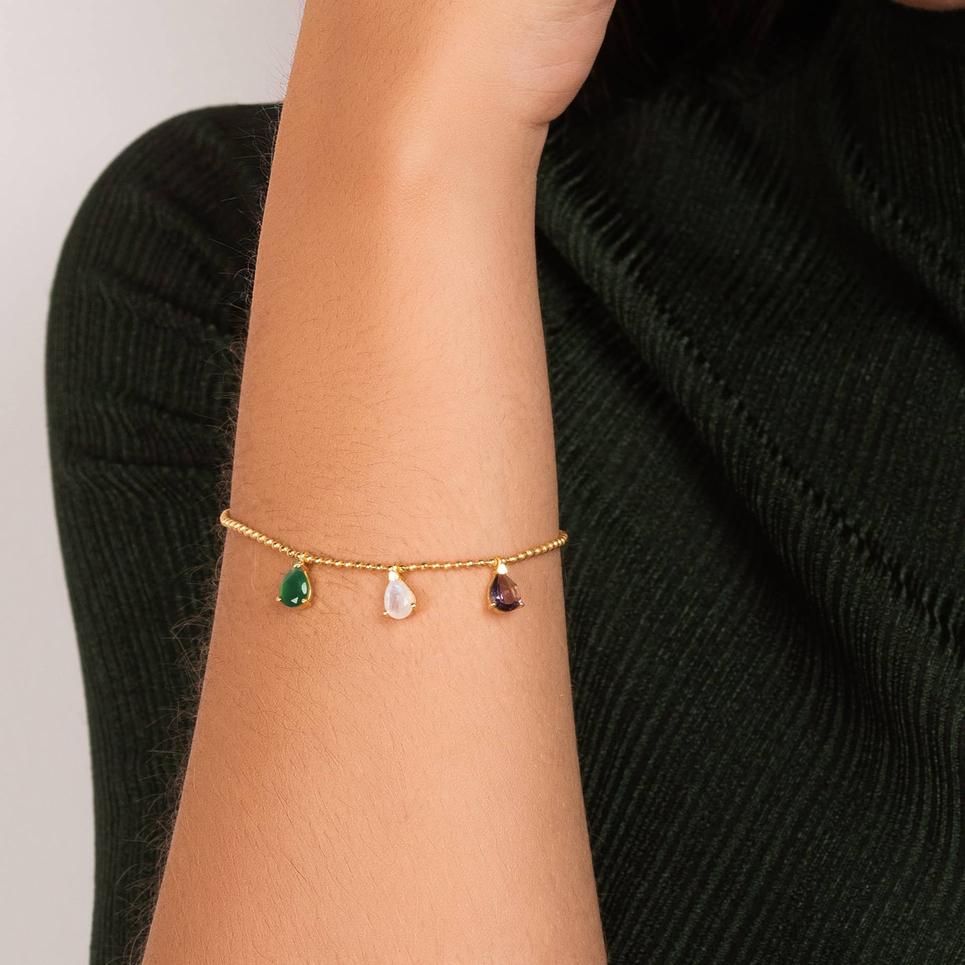 Green and Purple Pride Bracelet made by Lavani Jewels