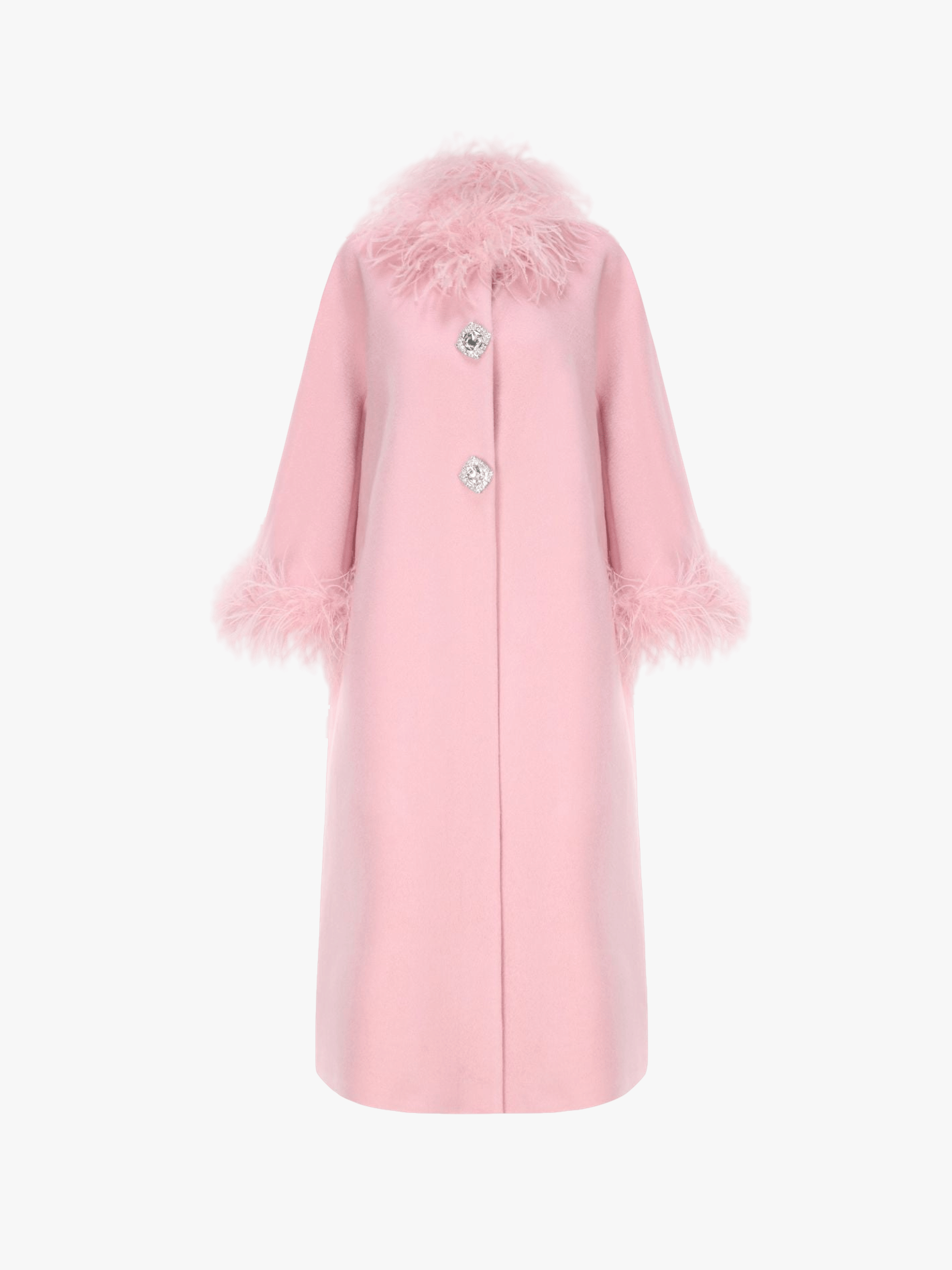 Nina Feather Coat (Pink) made by Nana Jacqueline