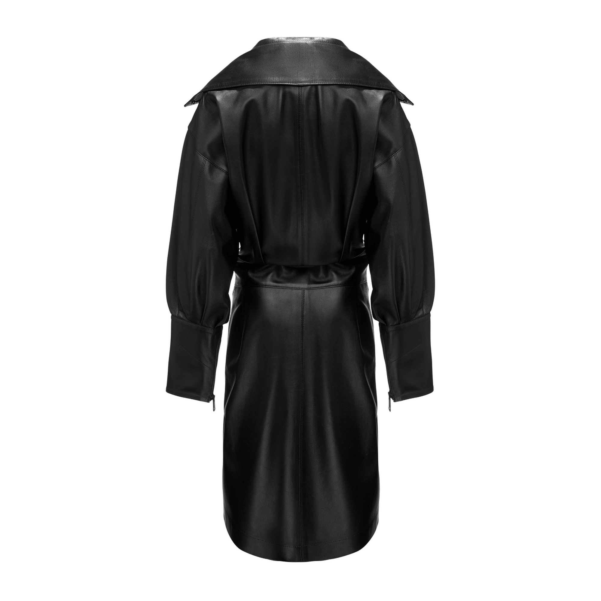 Zipped Midi Leather Dress made by YAVORSKA