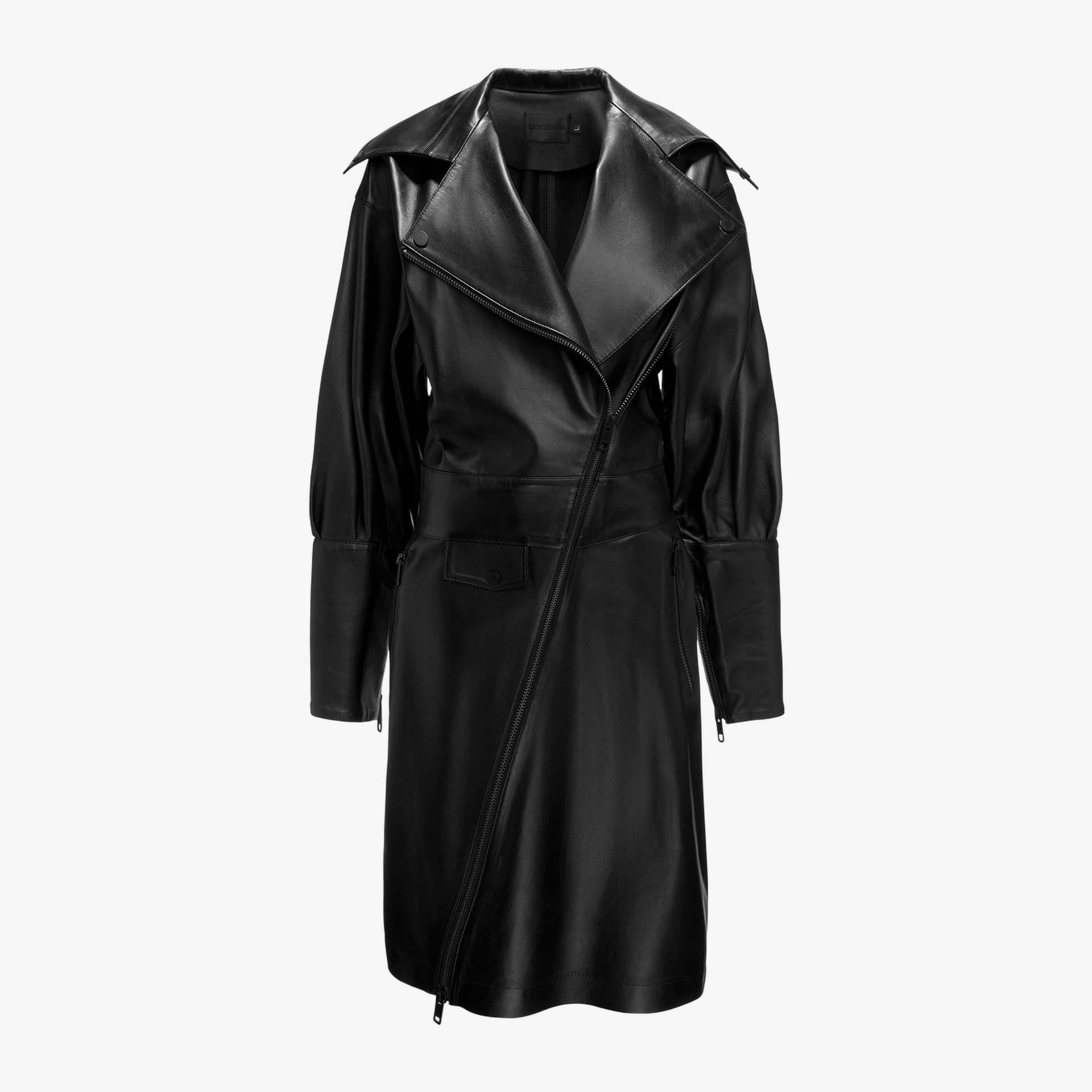 Zipped Midi Leather Dress made by YAVORSKA