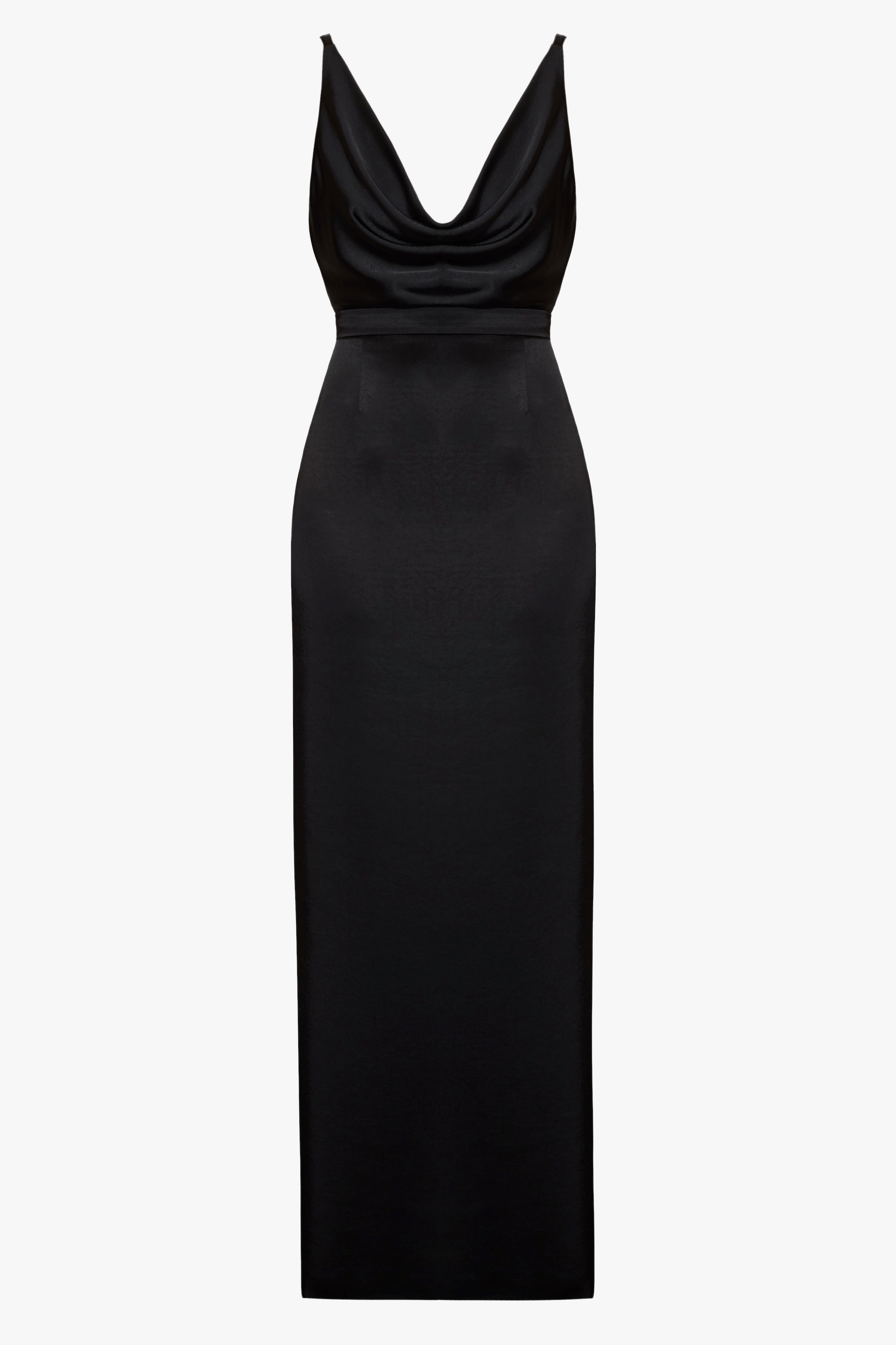 AMILA black open back maxi dress made by UNDRESS