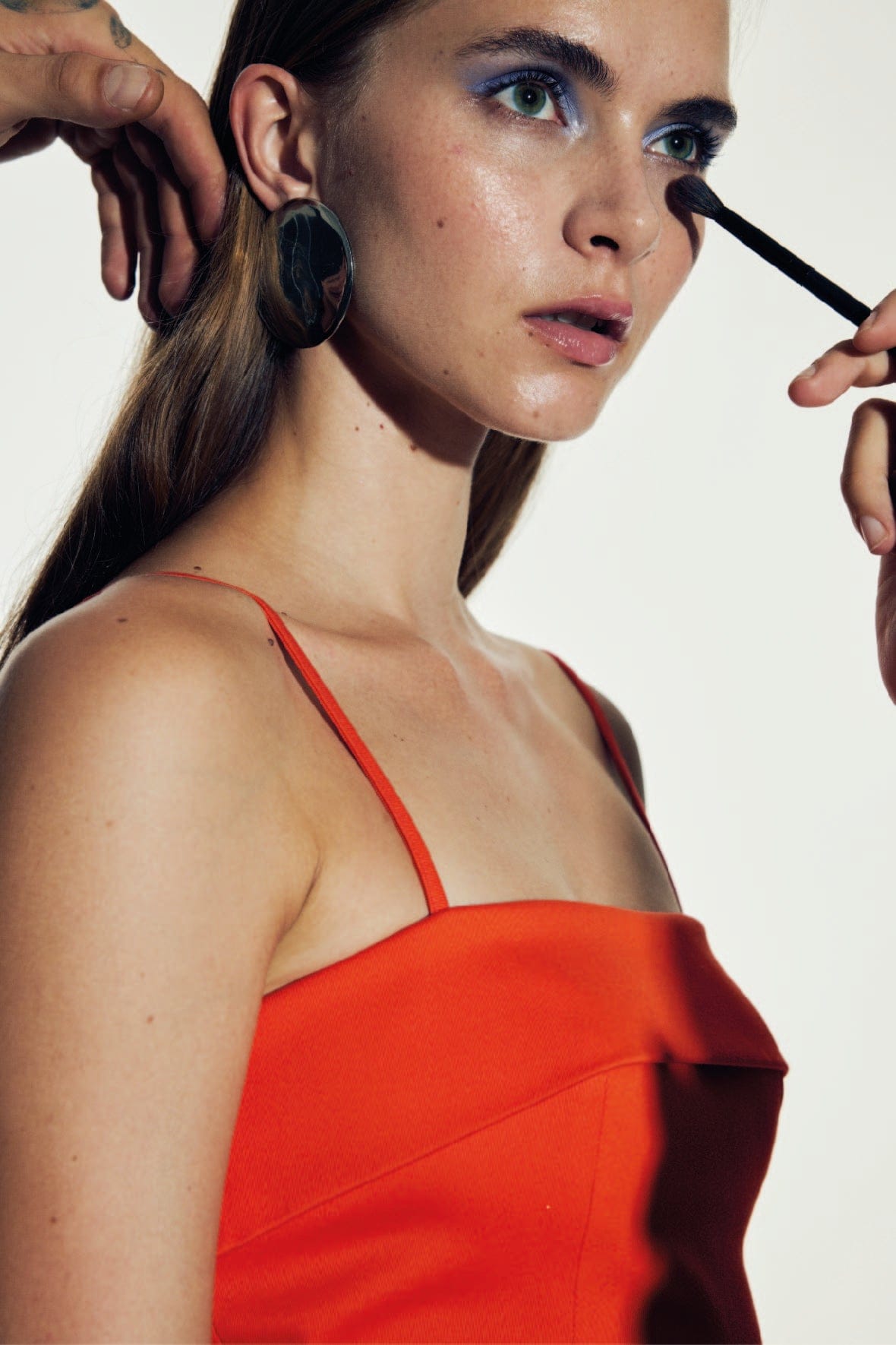 Gaia Cotton Mini Dress in Tangerine made by Nazli Ceren