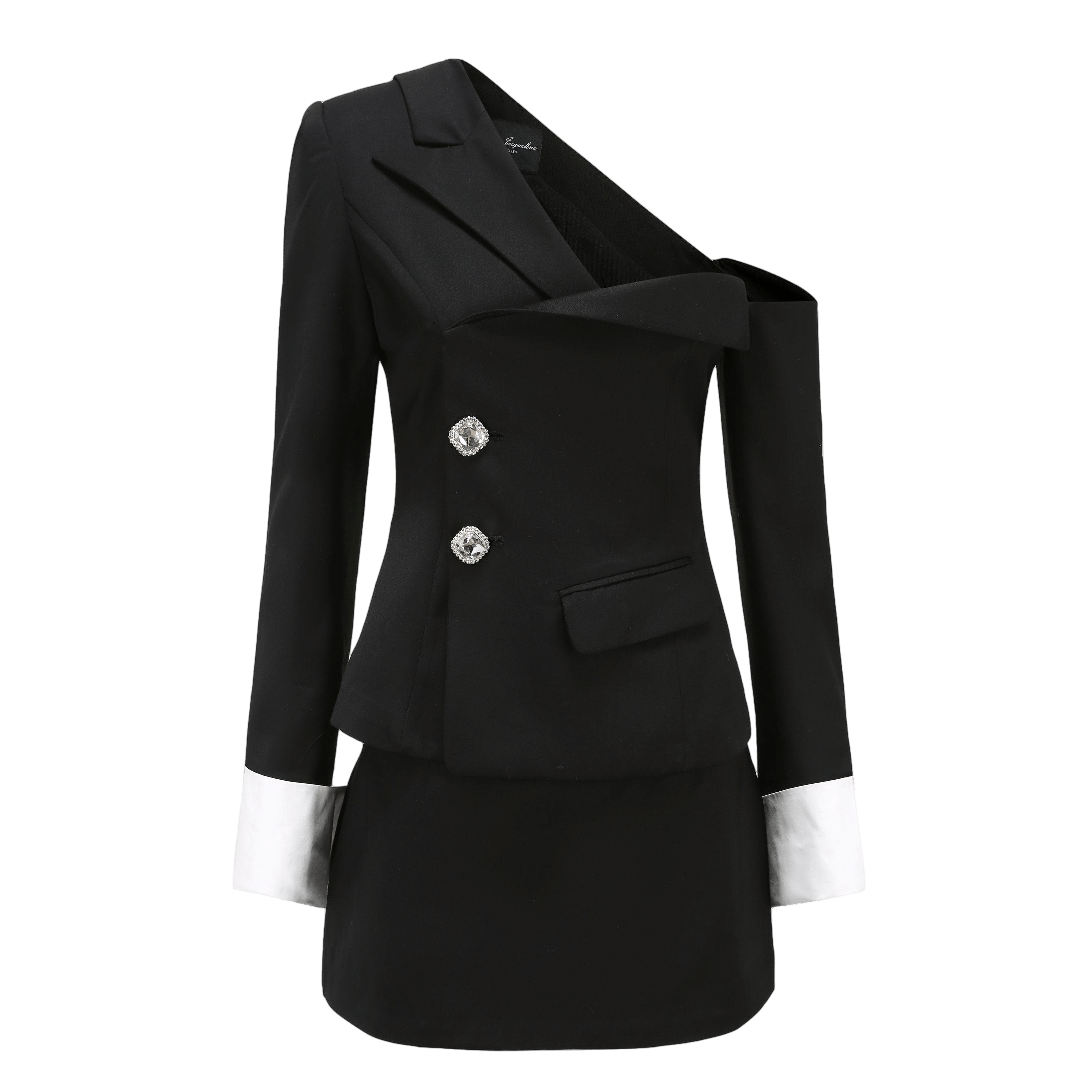 Black Manhattan Blazer Top (Final Sale) in Black made by Nana Jacqueline