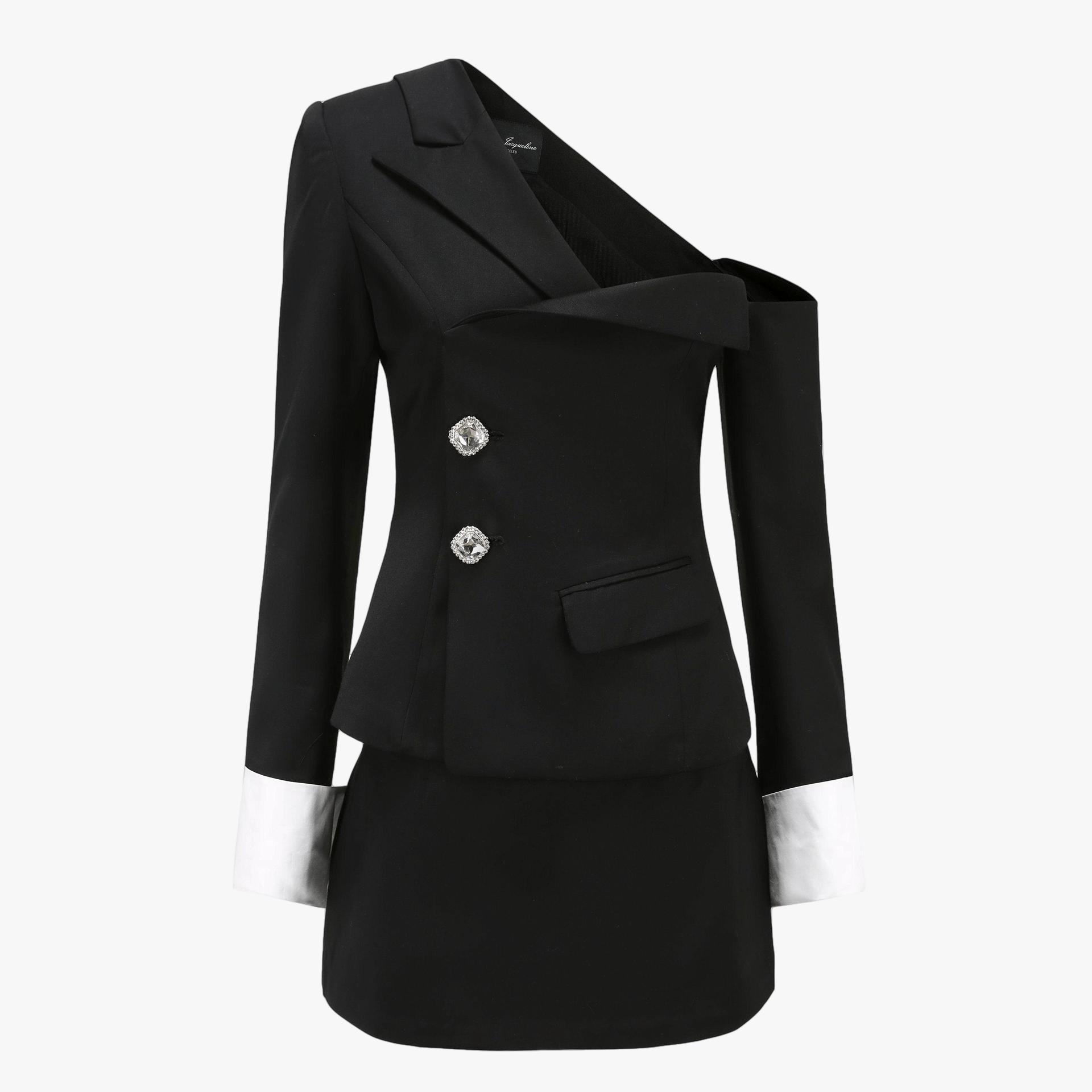 Black Manhattan Blazer Top (Final Sale) in Black made by Nana Jacqueline