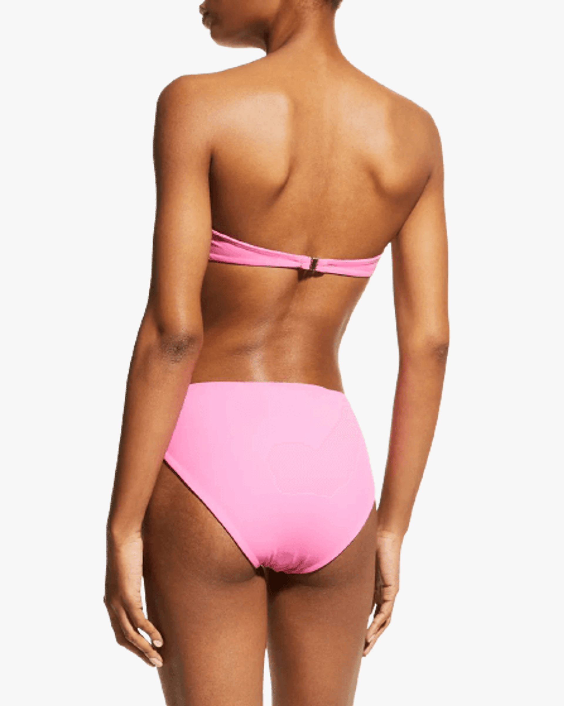 Lara High Rise Angular Beading Bikini Set Pink in Pink made by Oceanus Swimwear