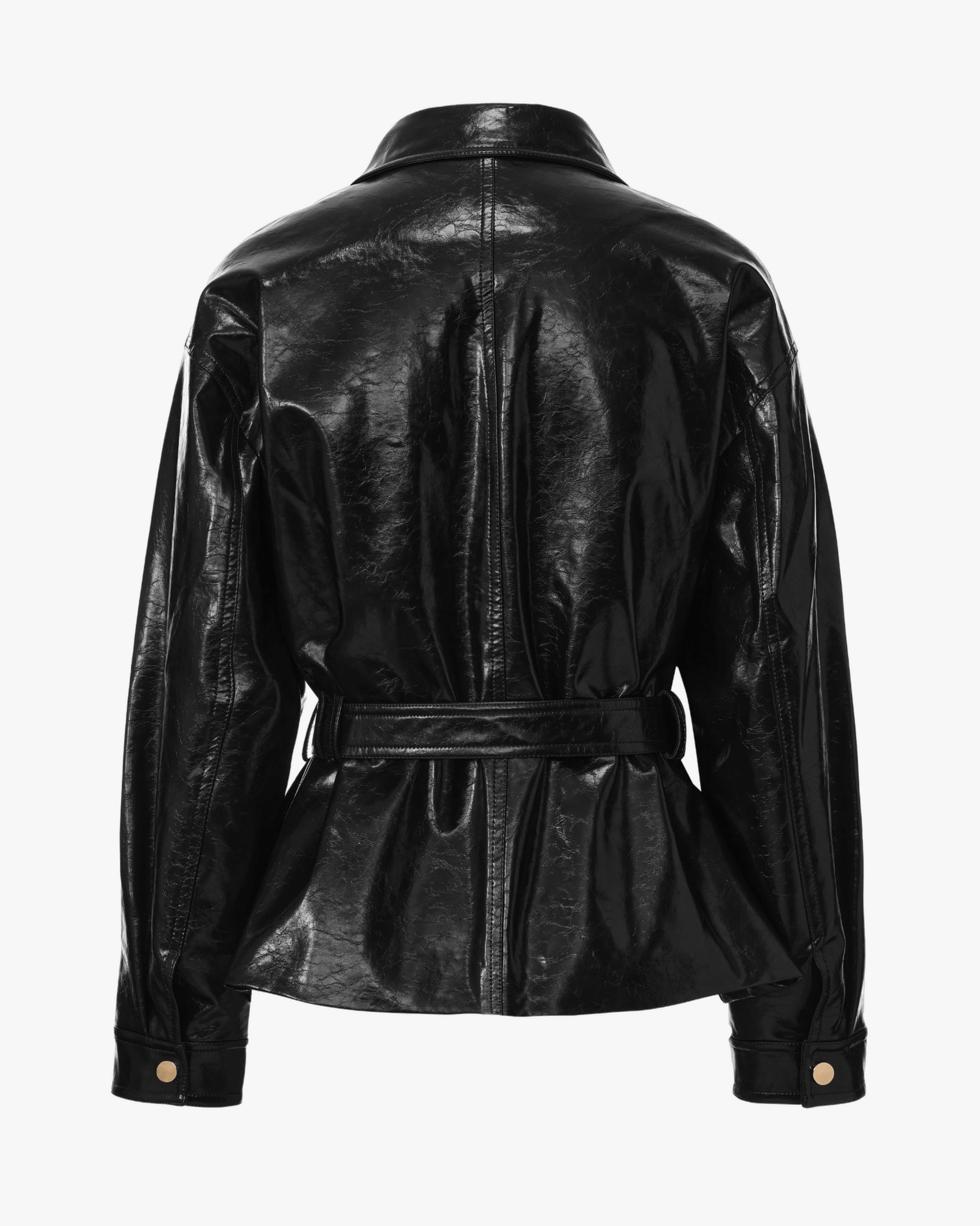 Isabella Vegan Leather Jacket (Black) made by Nana Jacqueline