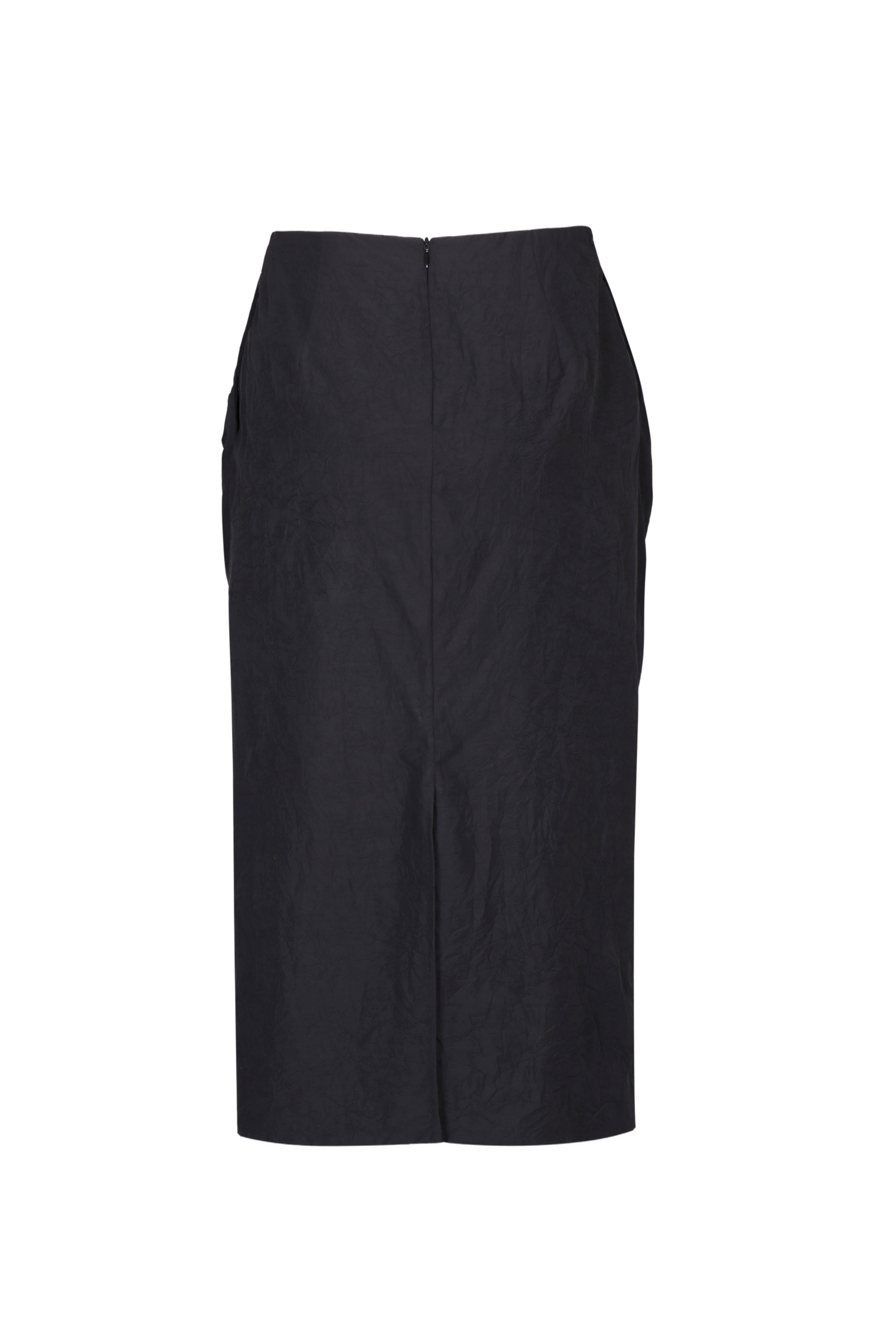 BLACK WRINKLED TEXTURE SKIRT made by YIBRI