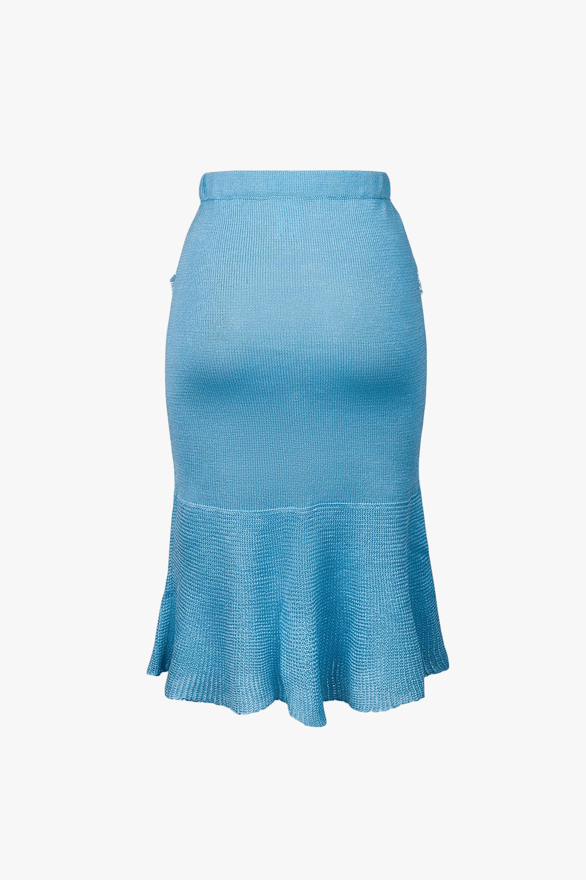 Baby Blue Knit Skirt With Handmade Details made by ANDREEVA