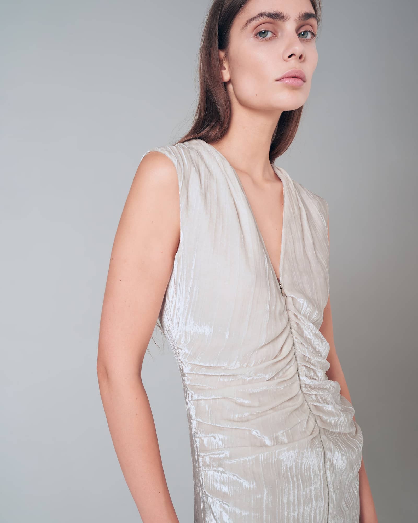 Velvet dress with cented zipper made by A.M.G