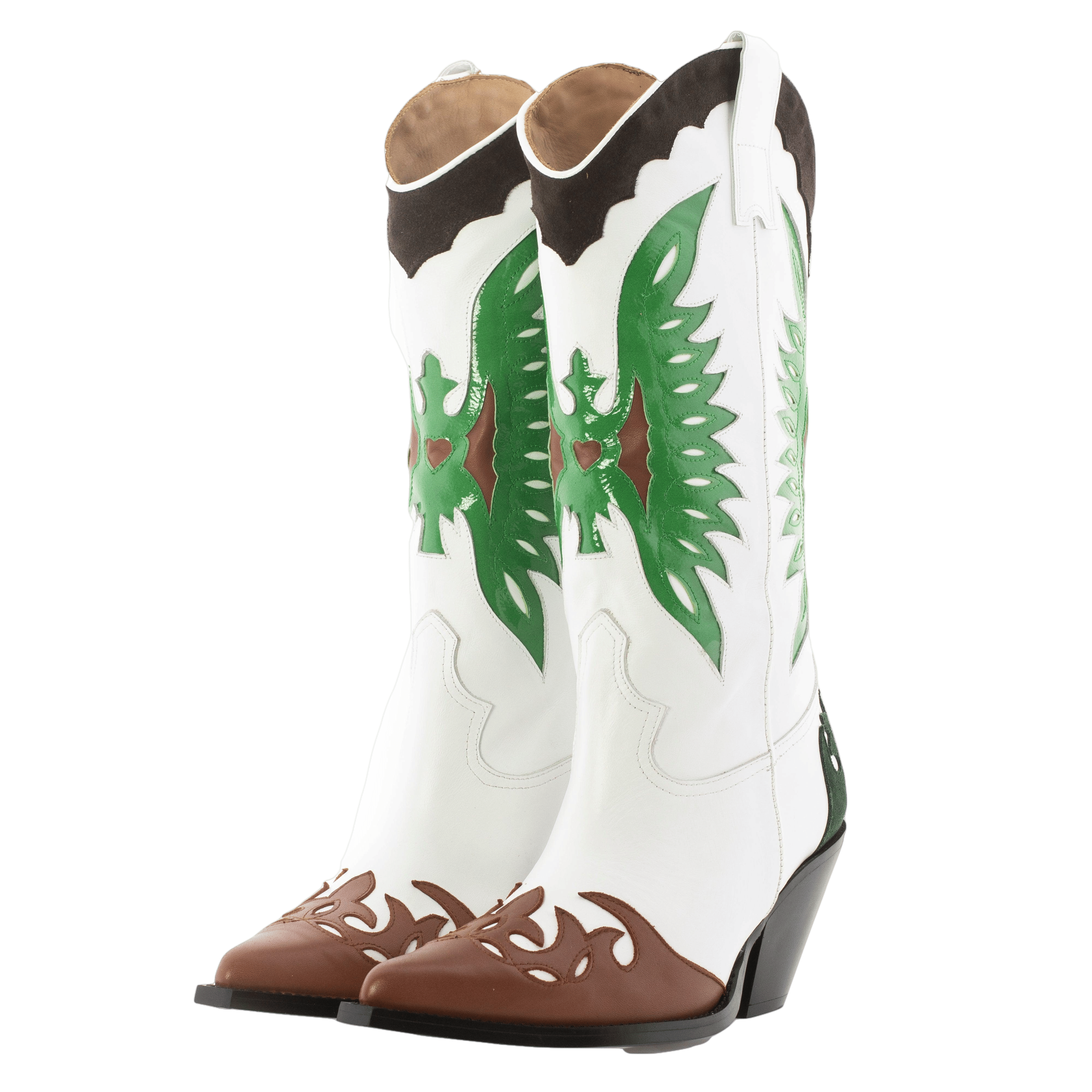 FAR WHITE AND GREEN BOOT in Multi color made by Toral