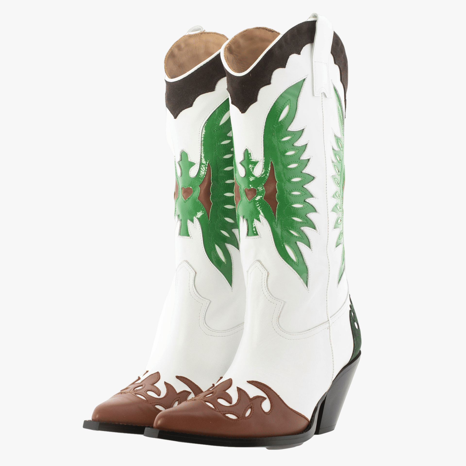 FAR WHITE AND GREEN BOOT in Multi color made by Toral
