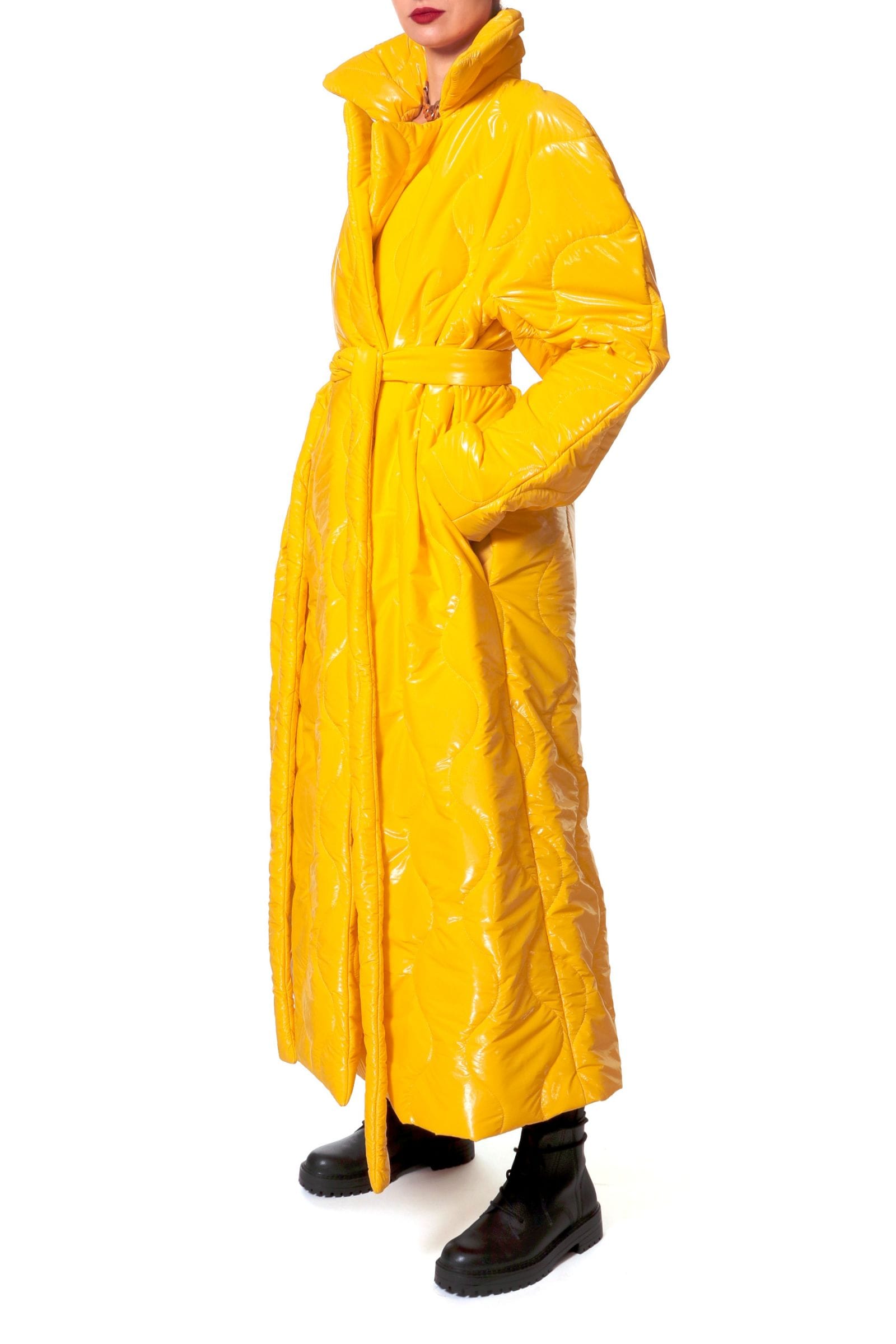 Coat Harlow Super Yellow in Yellow made by HALEWSKI
