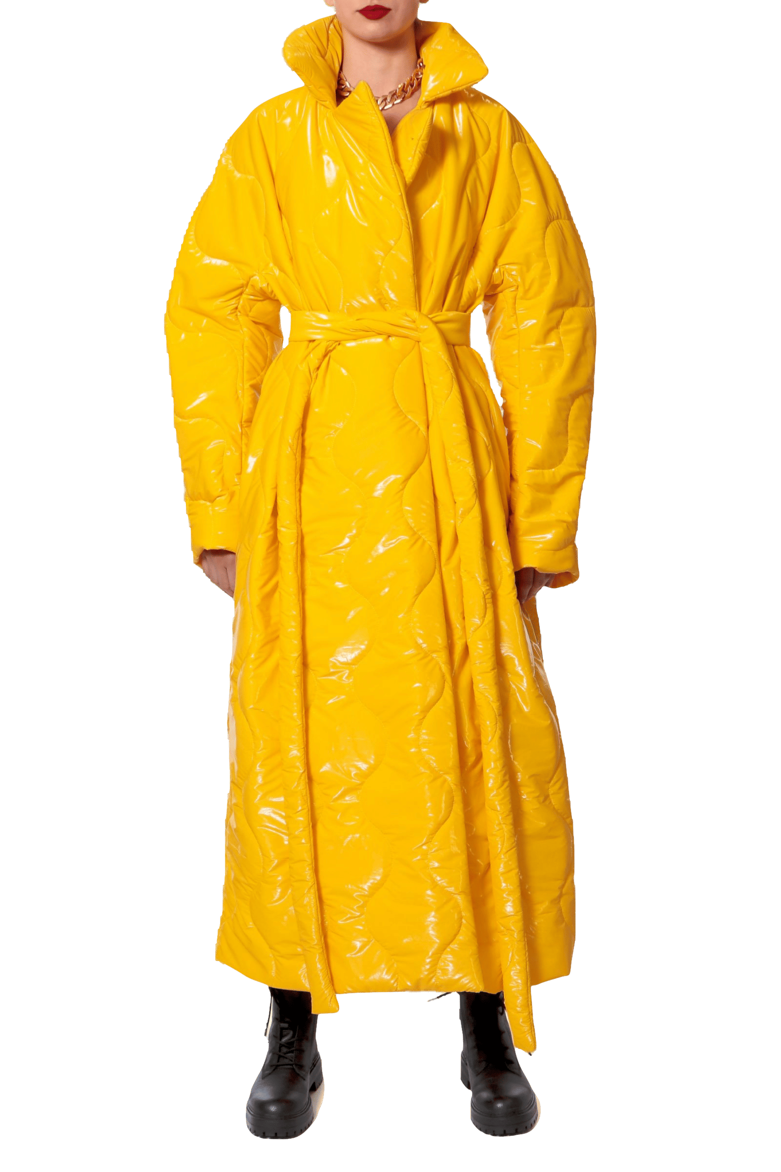 Coat Harlow Super Yellow in Yellow made by HALEWSKI