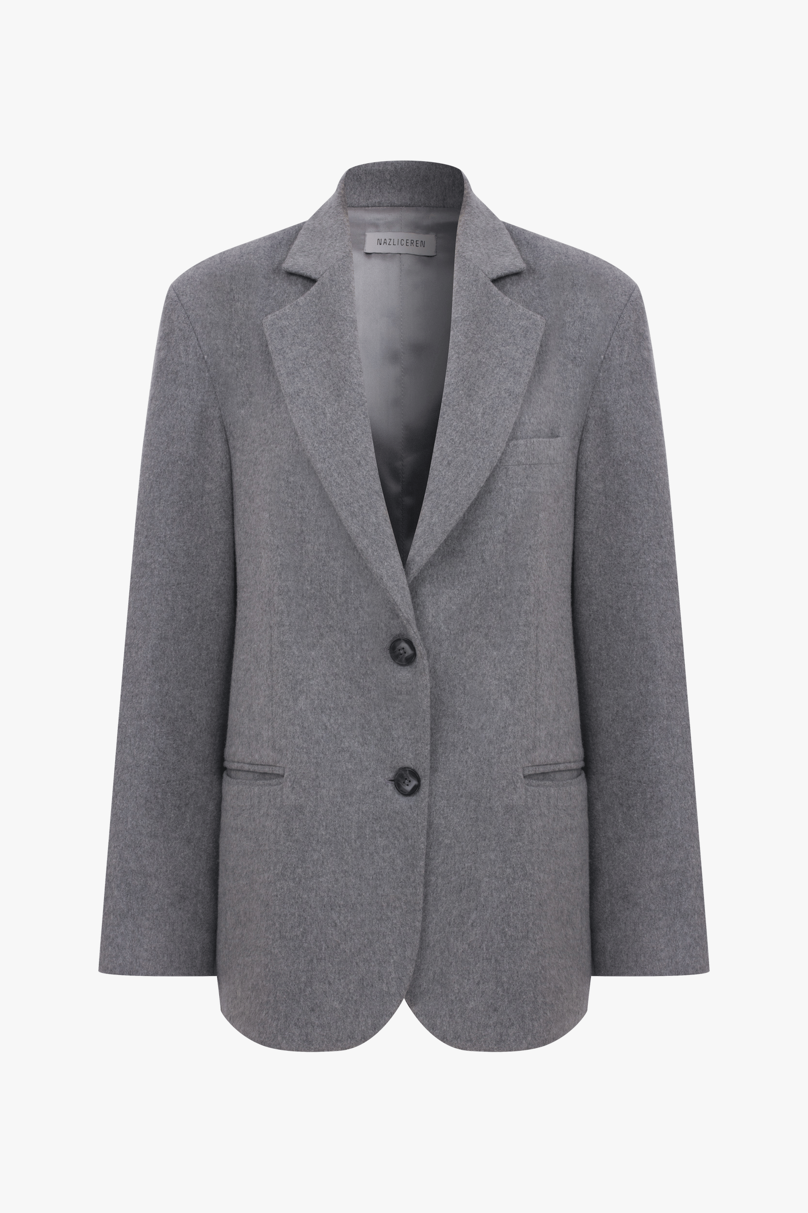 Boxy Wool Blazer in Grey made by Nazli Ceren
